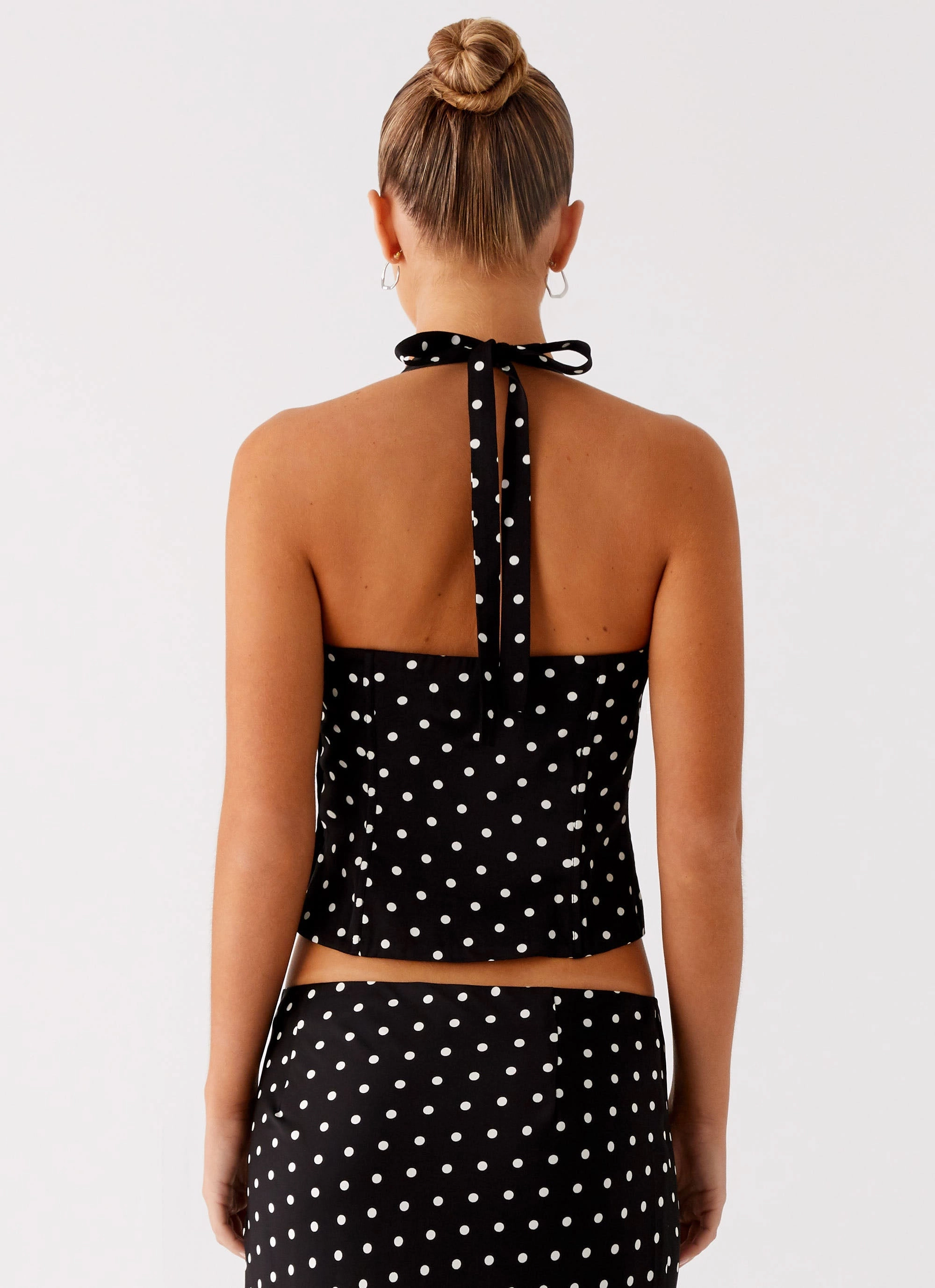 Breanne Top - Black Polka Dot Signature Detail