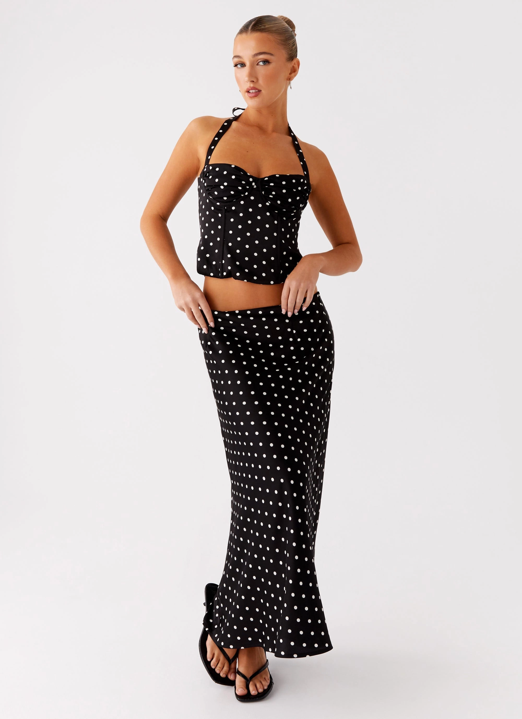 Sustainable Outfit Lineup Breanne Top - Black Polka Dot
