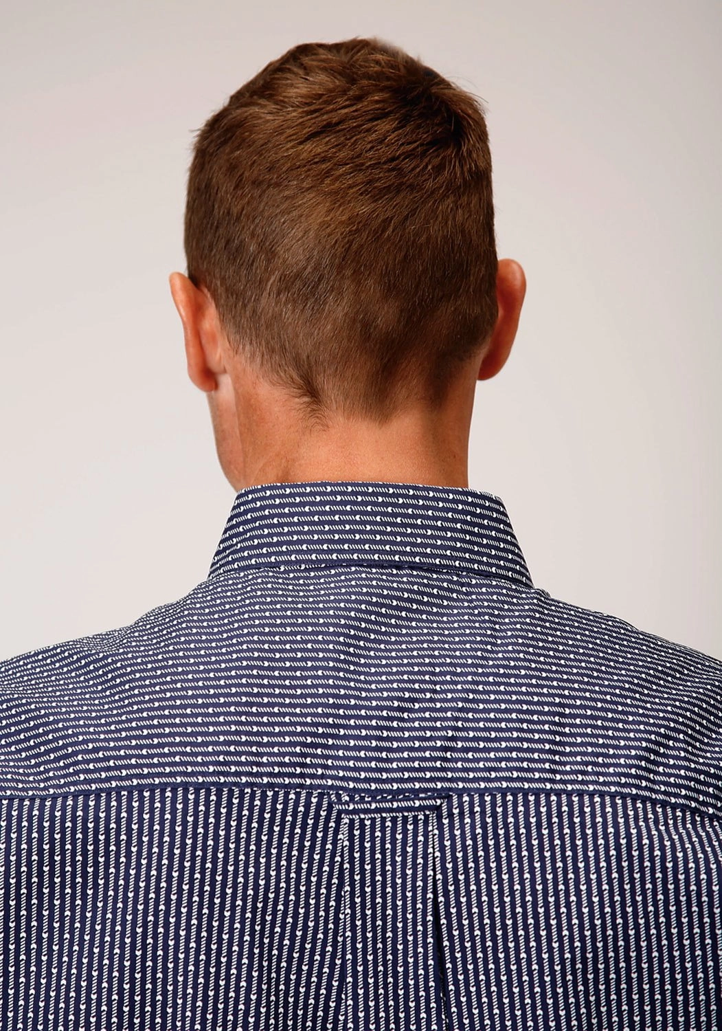 Embroidered Logo Youthful Vibe Roper Mens Blue Cotton Blend Arrow Rope BD S/S 1 Pkt Shirt