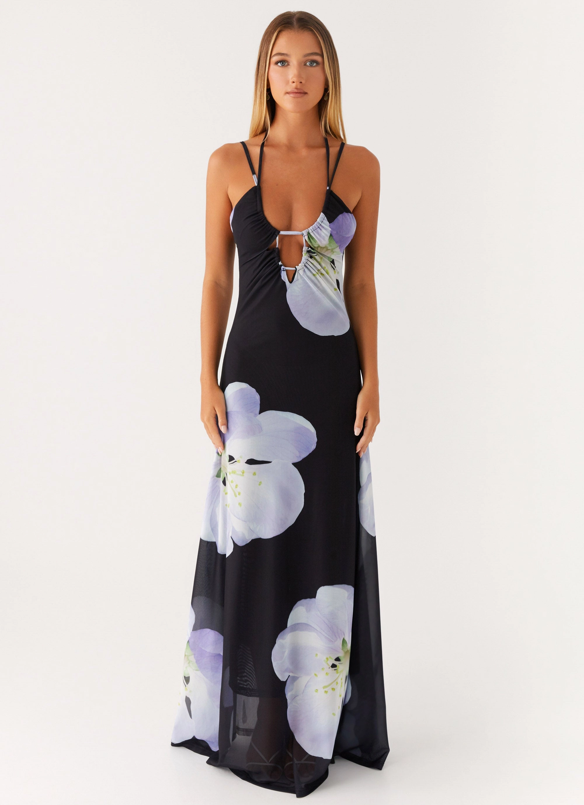 Bright-Hue Perfect Style Enrika Maxi Dress - Flower Print