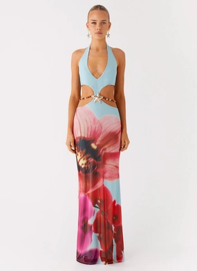 Daily Option Time To Dance Maxi Dress - Turquoise Bloom