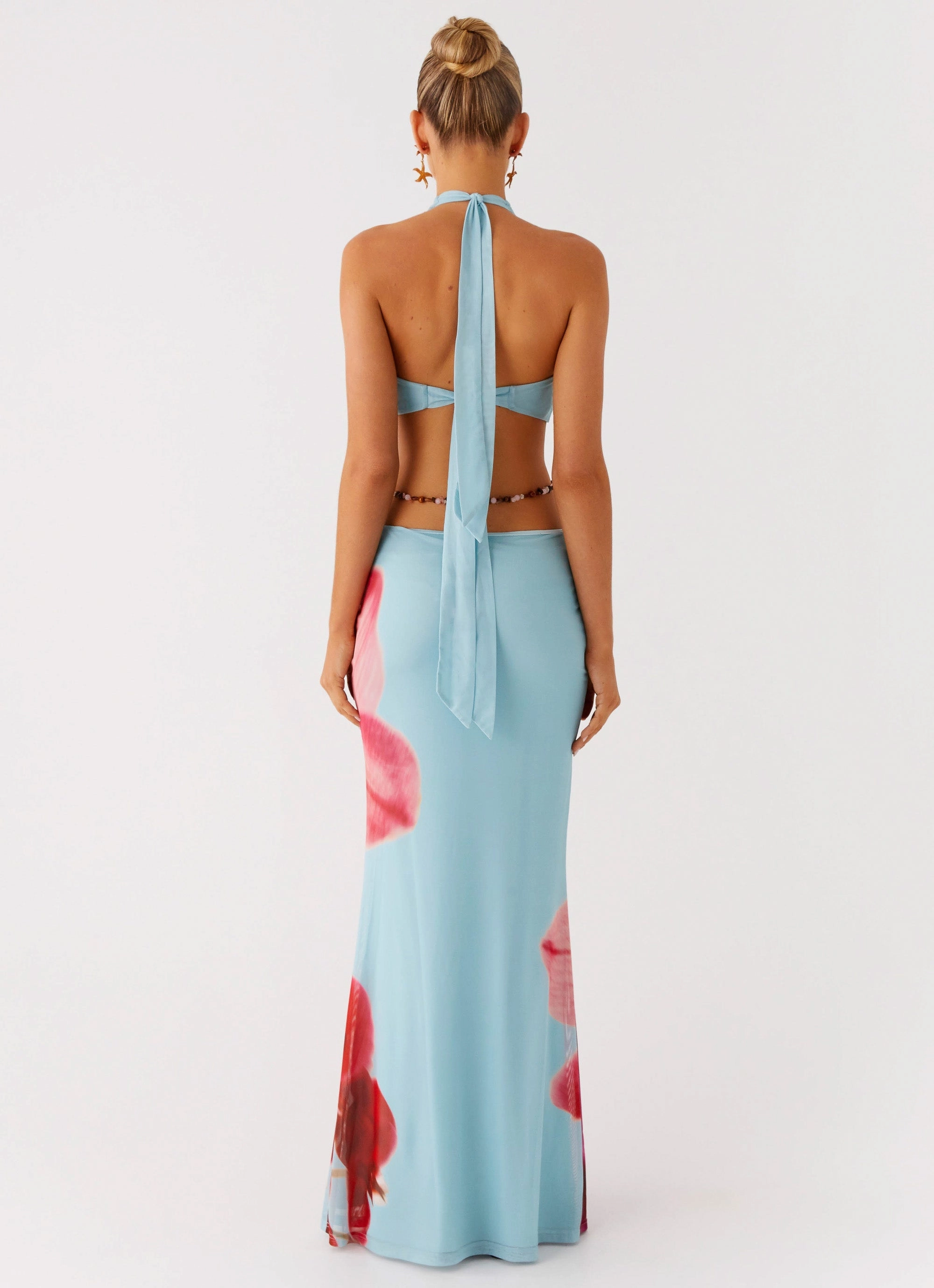 ReinforcedHem Tailored Fit Time To Dance Maxi Dress - Turquoise Bloom