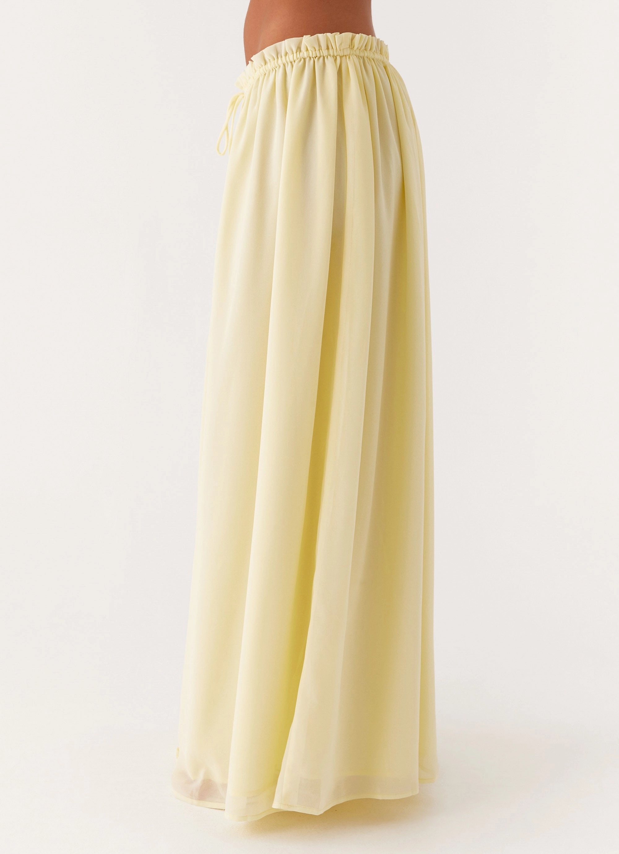 LightweightWeave MoistureWicking Fabric Zaya Maxi Skirt - Yellow