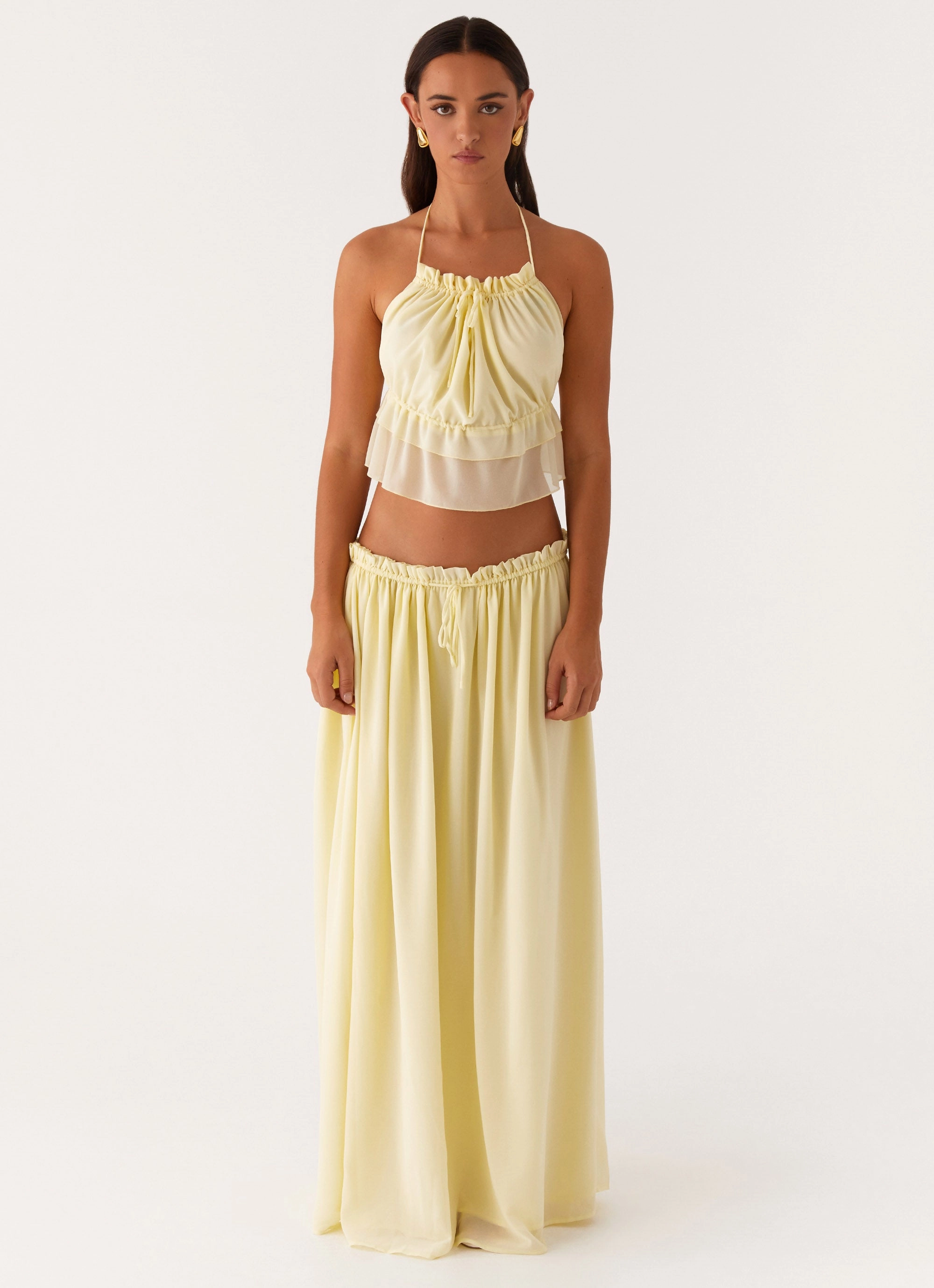 Long Sleeve Shirt Zaya Maxi Skirt - Yellow