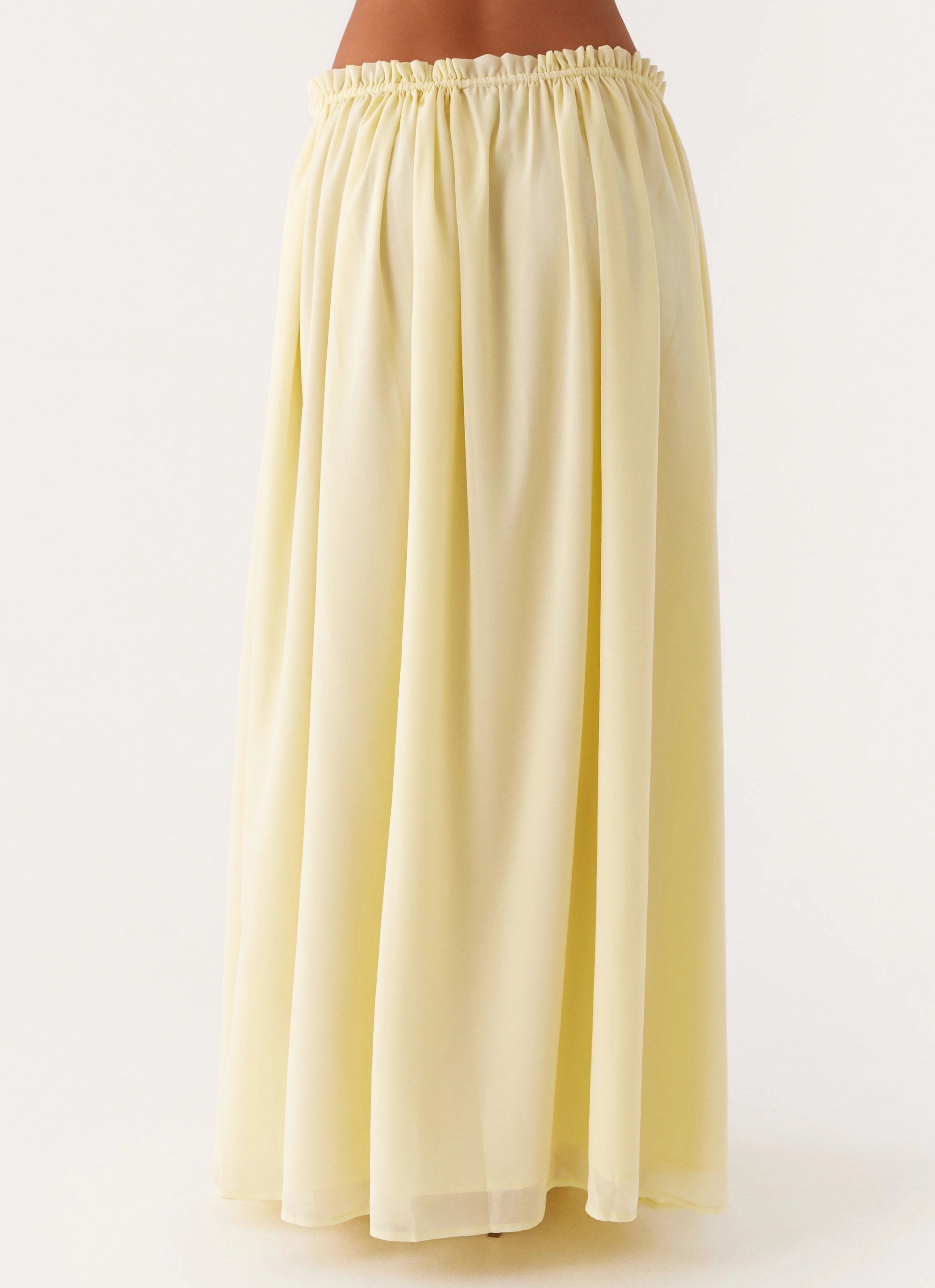 AdjustableClosure LatticeKnit Zaya Maxi Skirt - Yellow