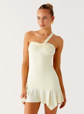 Not Your Fan Cut Out Mini Dress - Yellow Quick Glam