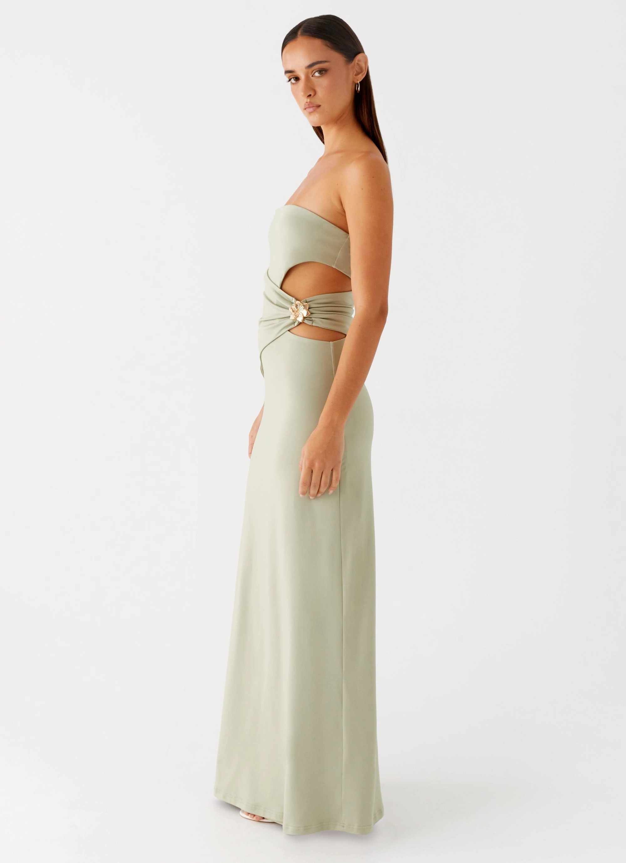 Anetta Maxi Dress - Sage Machine-washable Silky texture
