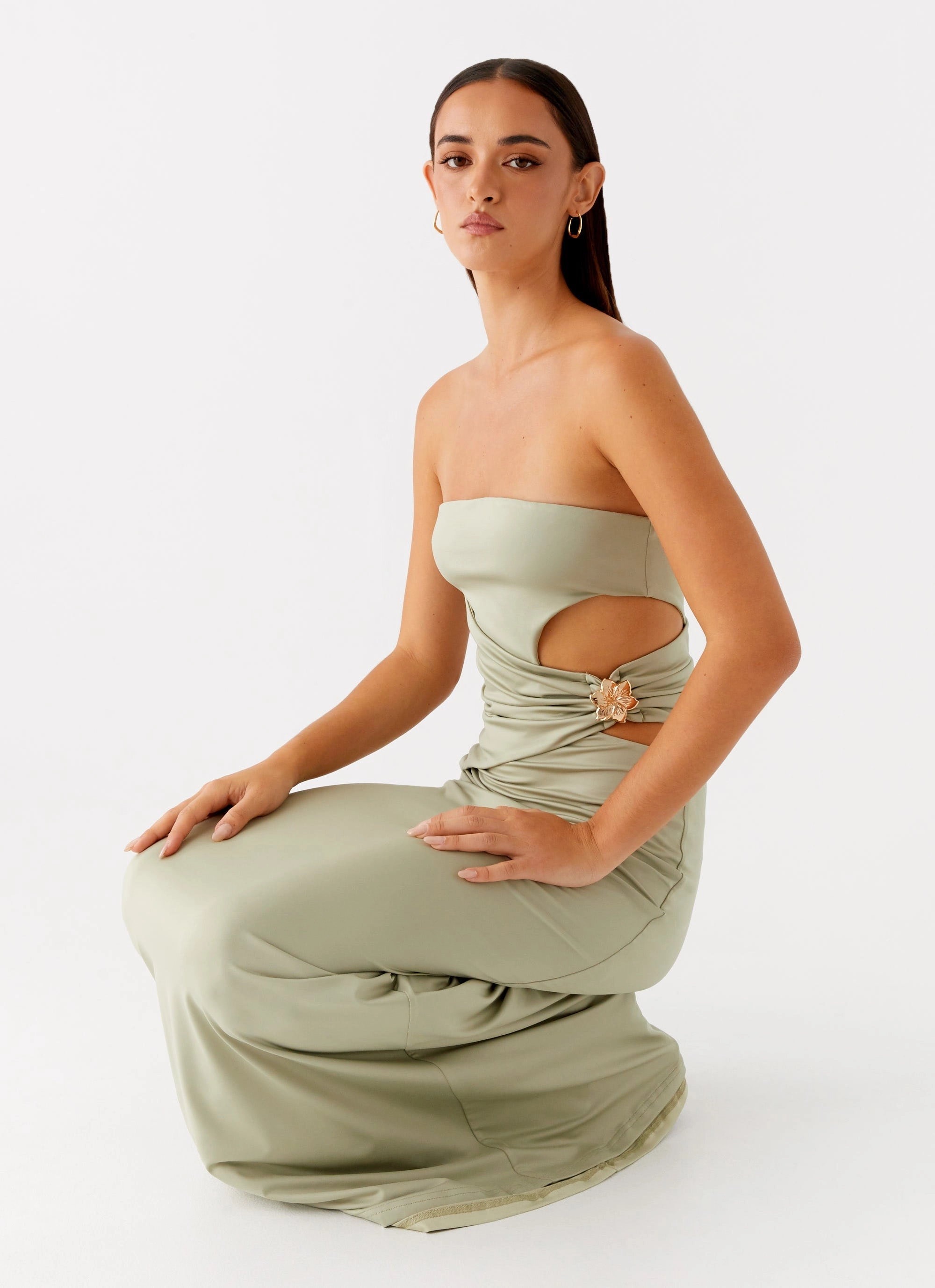 Anetta Maxi Dress - Sage Clean Stitch