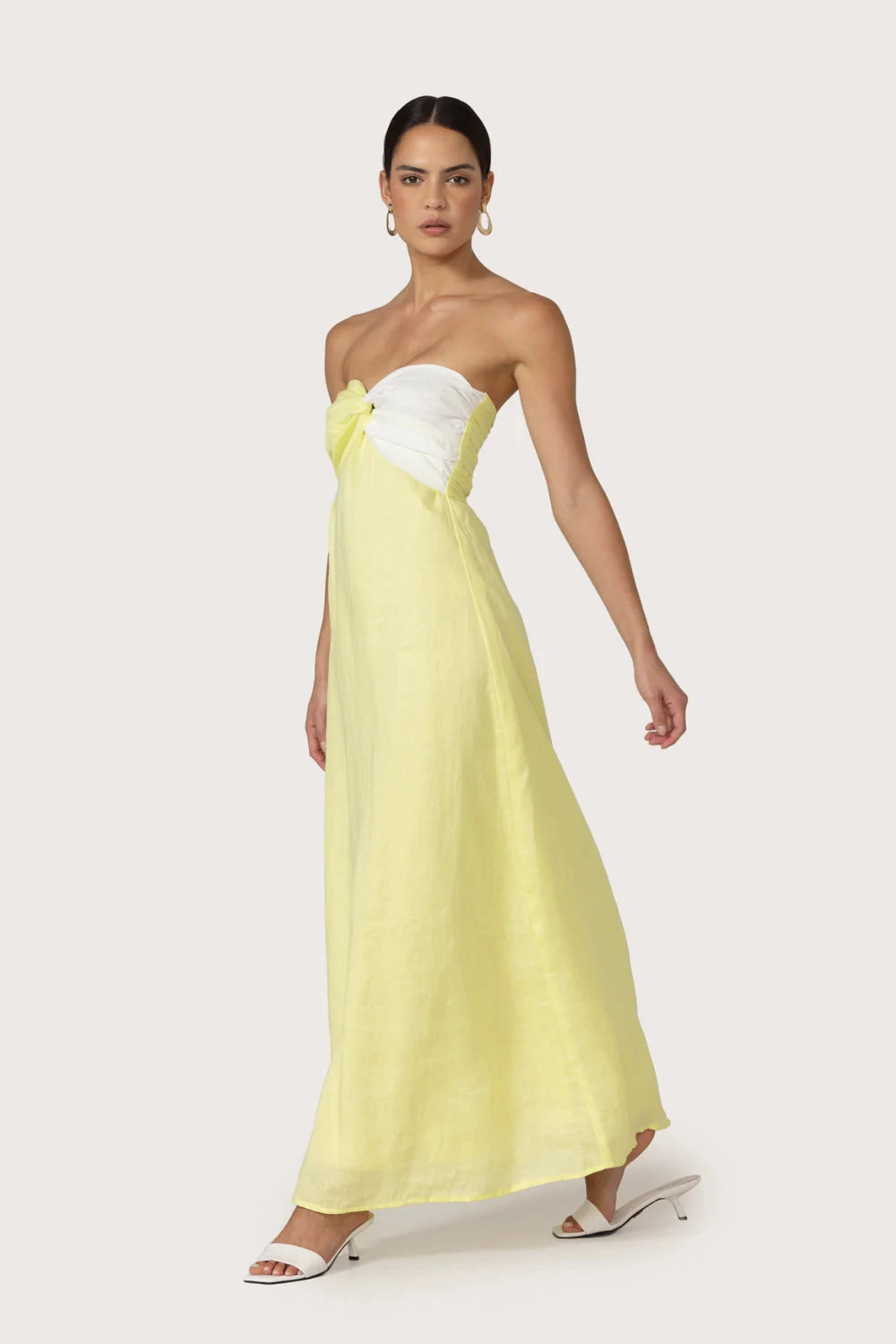Seasonal Layer Casual Style Wear Melody Linen Maxi Dress in Lime