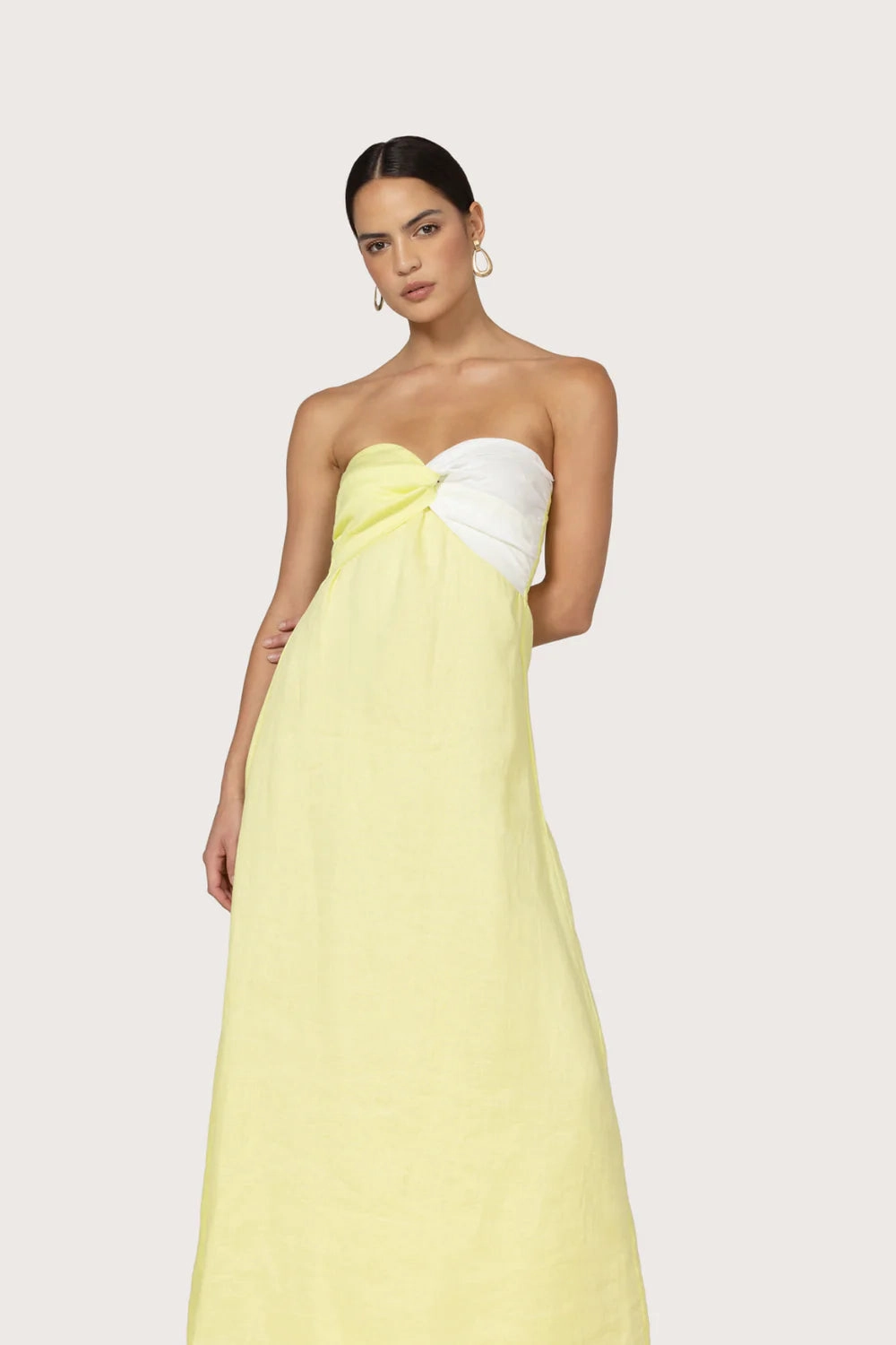 Melody Linen Maxi Dress in Lime Daywear Fit