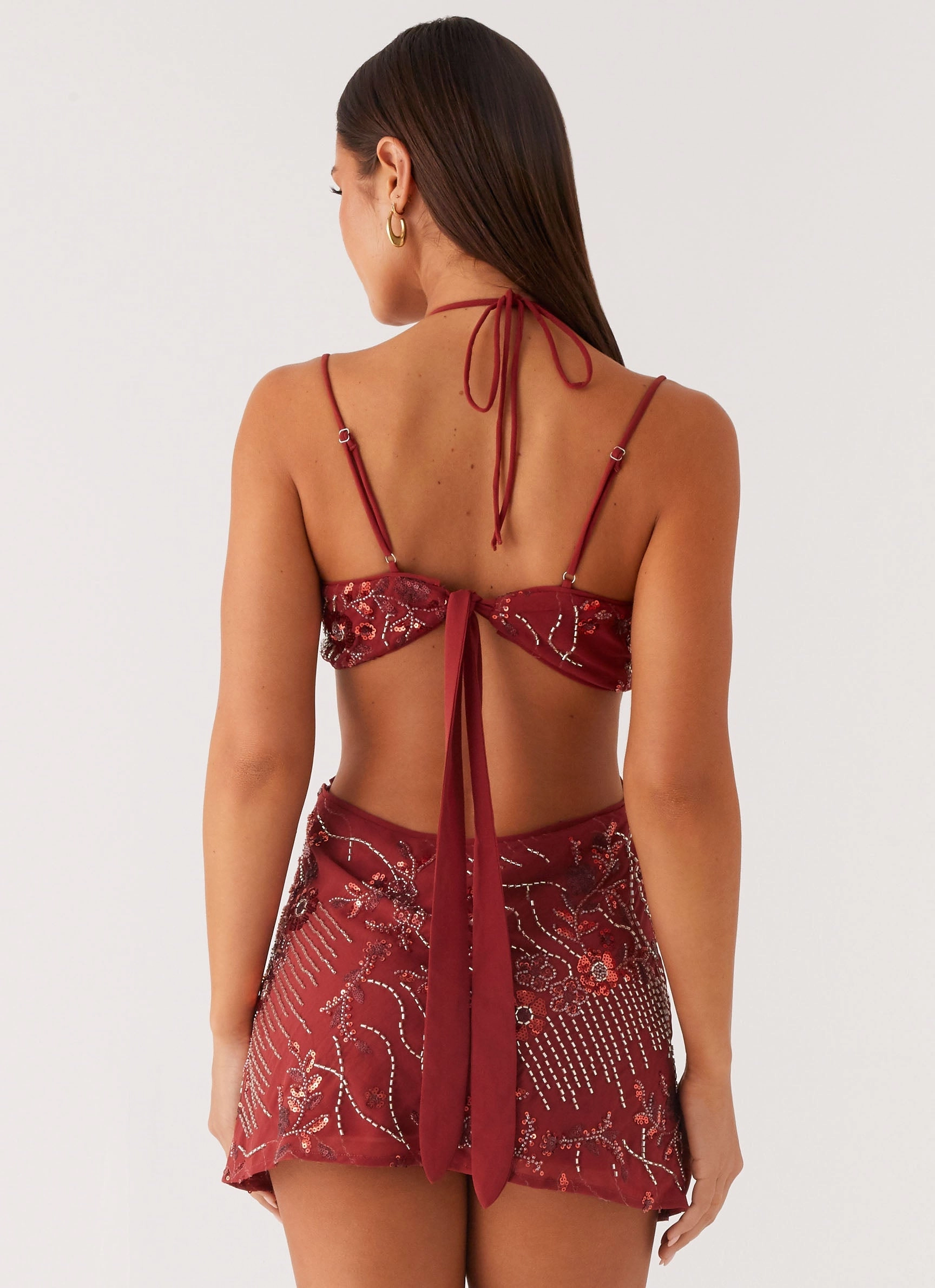 Layering Fit Beachwear Sahara Nights Beaded Mini Dress - Rust