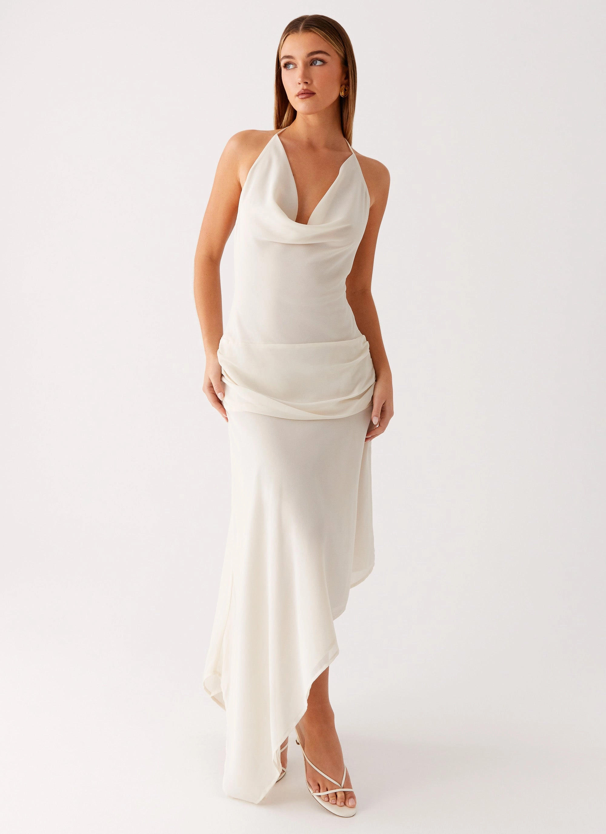 Nyra Midi Dress - Cream Soft Layering Lounge Feel