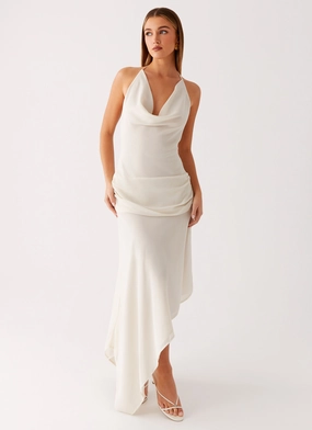 Nyra Midi Dress - Cream Soft Layering Lounge Feel
