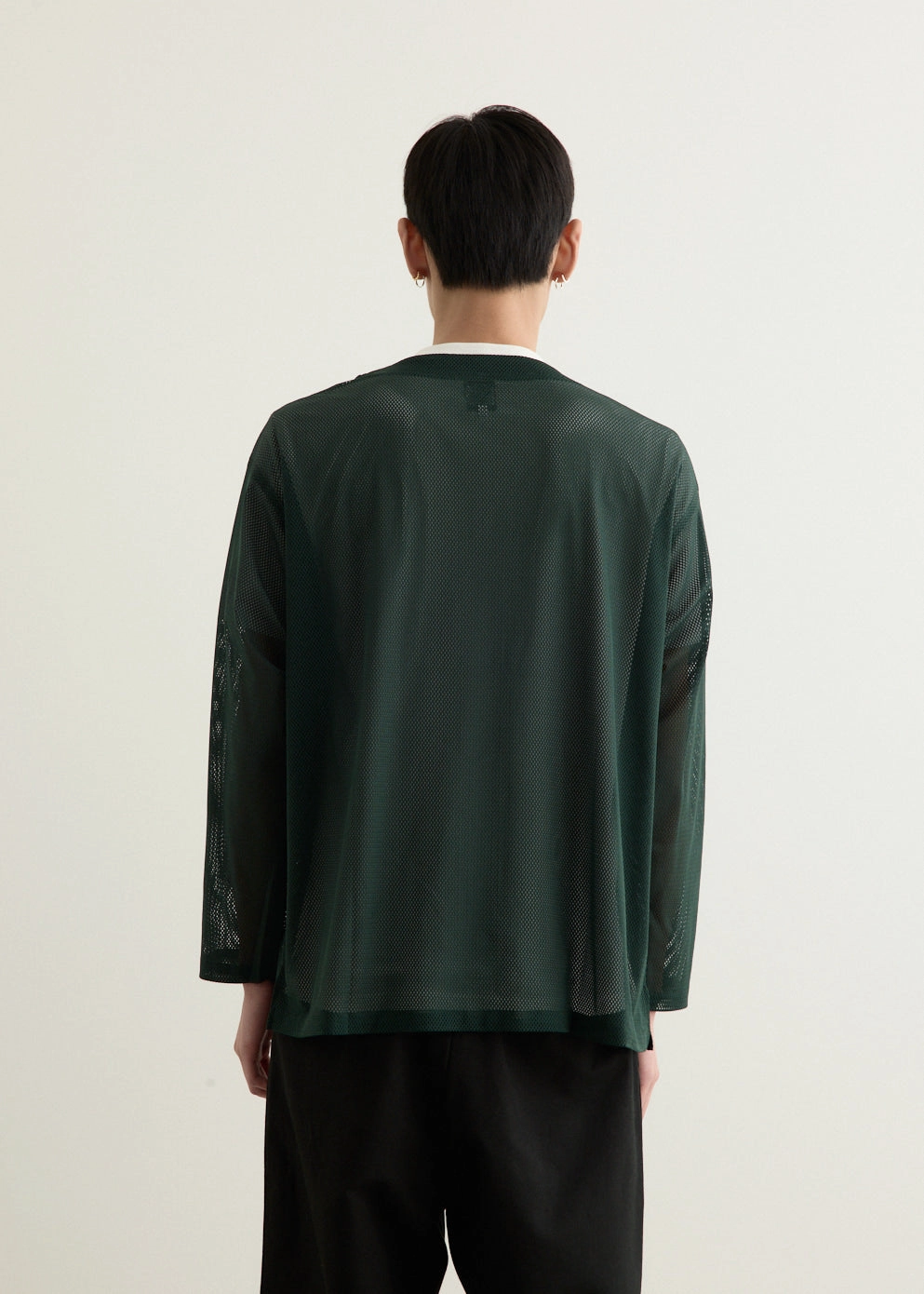 S.S. V Neck Knit Mesh Cardigan Reversible Dual Layer