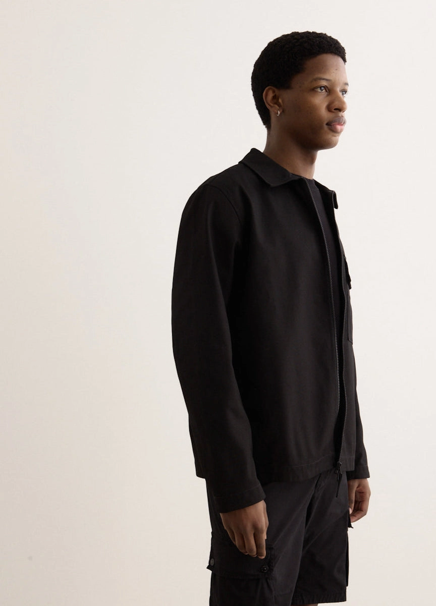 NonRestrictiveCut Panama Cotton Zip Overshirt