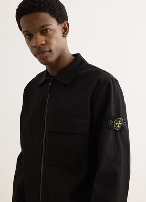 Effortless Layer Dynamic flex Panama Cotton Zip Overshirt