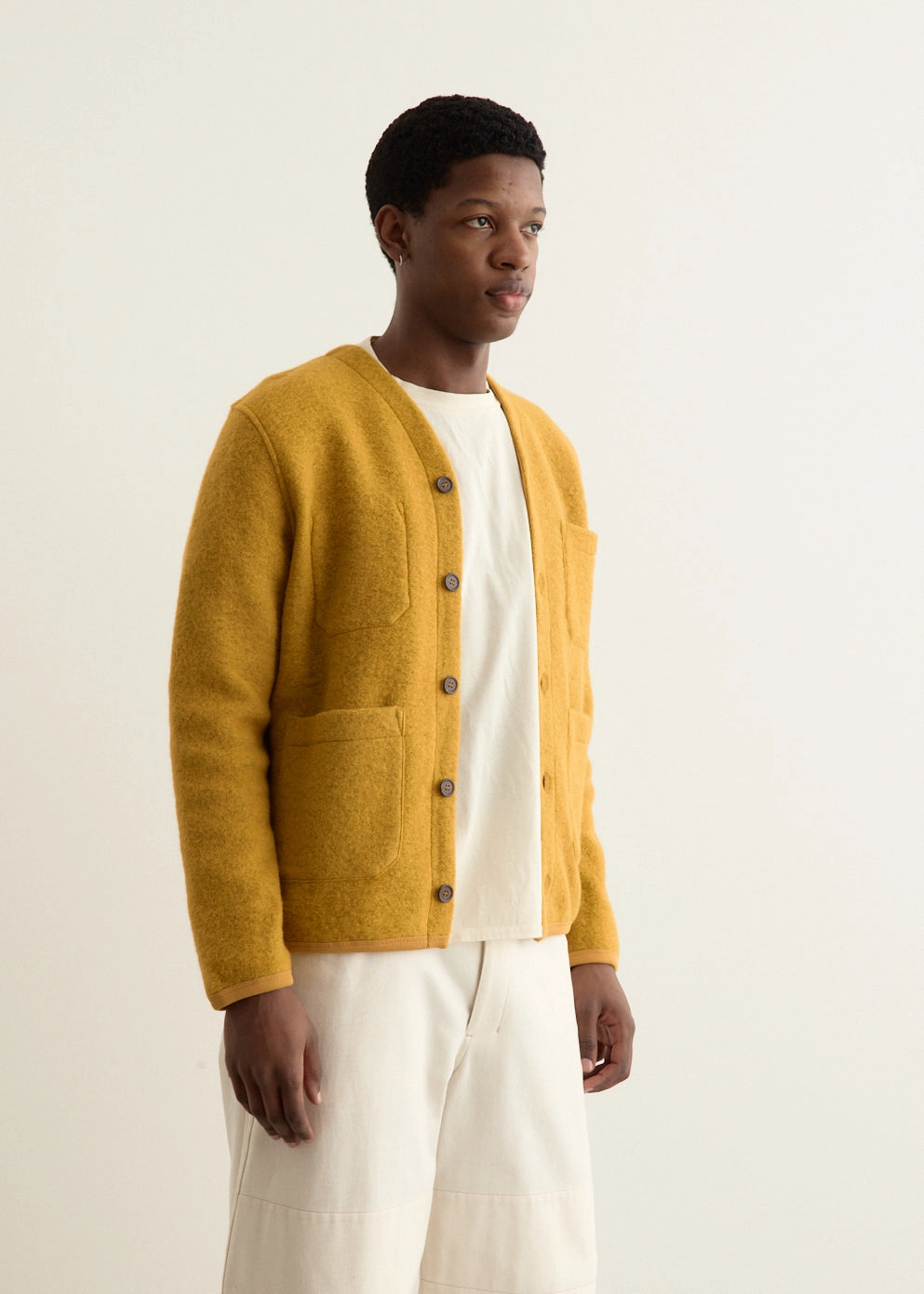 Wool Fleece Cardigan Anytime Fit High Thread Count