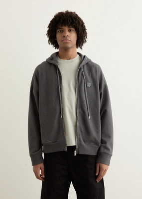 Bold Fox Head Patch Full Zip Oversized Hoodie No Roll Collar Technology Frictionless Inner Layer