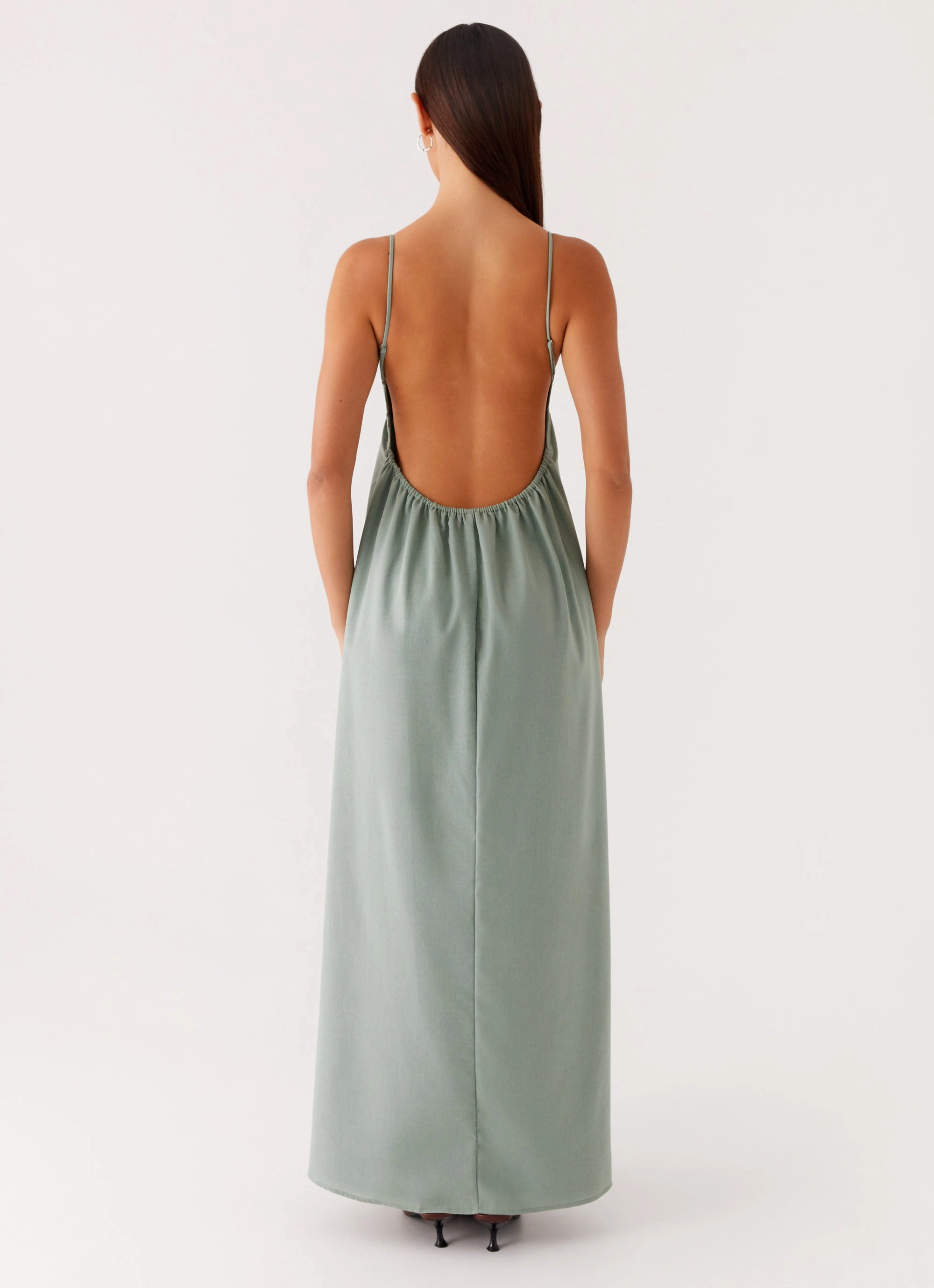 ruffle trim Greer Maxi Dress - Sage