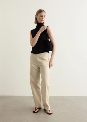 NonIrritating Stitching Everyday Style Sleeveless Fine Turtleneck