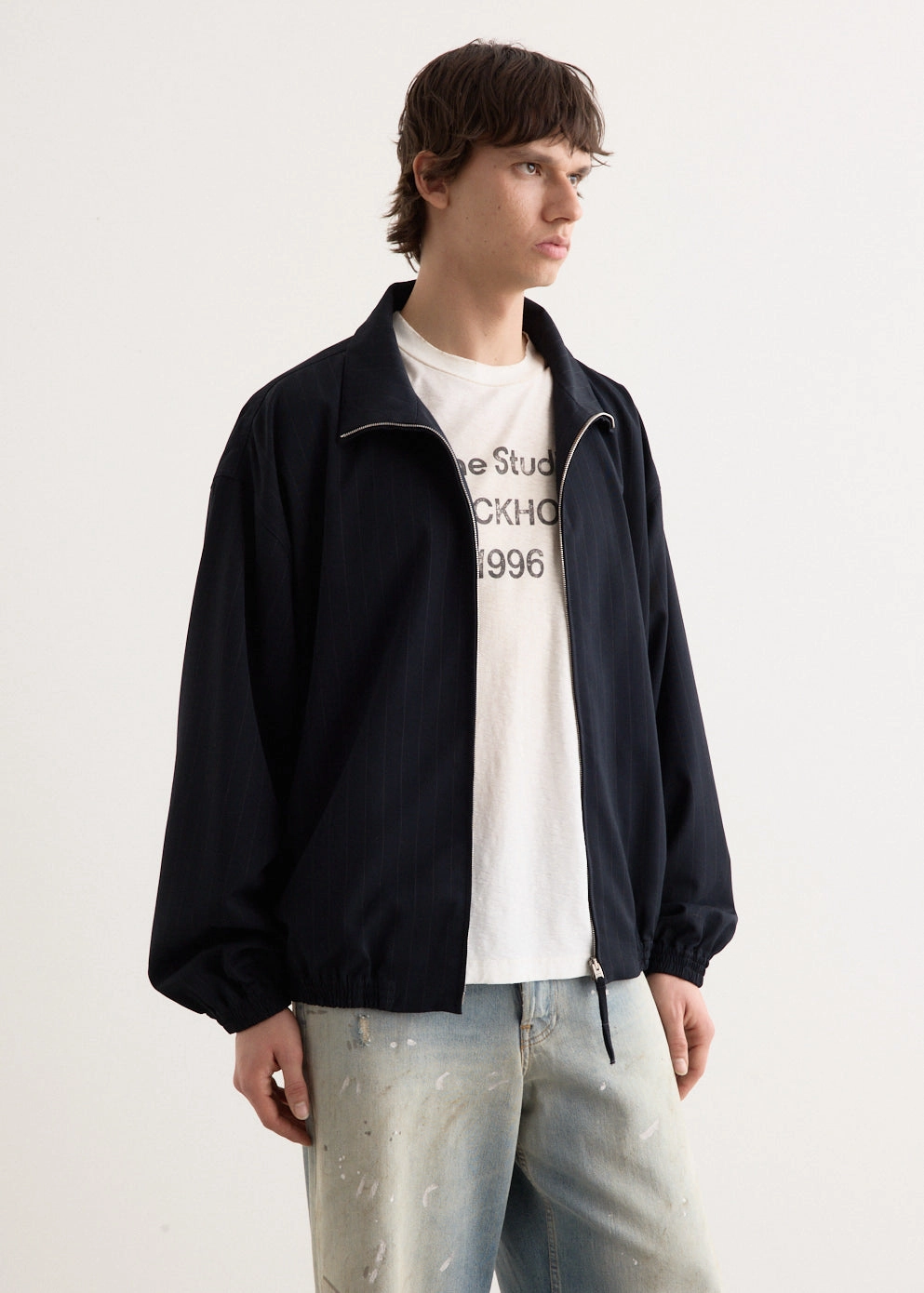 Olandios Vis Pinstripe Jacket Weatherproof Construction