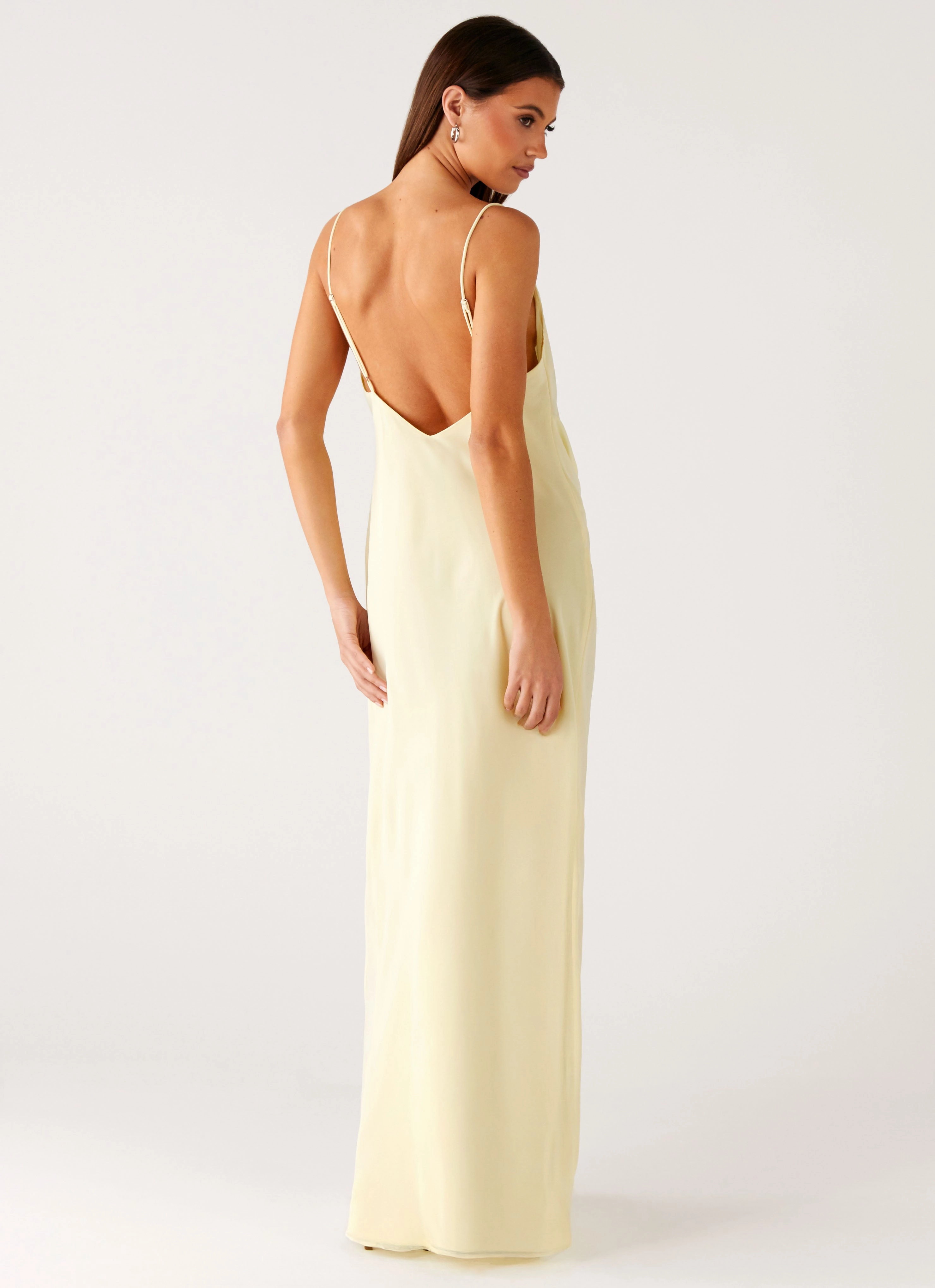 Oliana Maxi Dress - Yellow Lace Detail Trendy Wearable