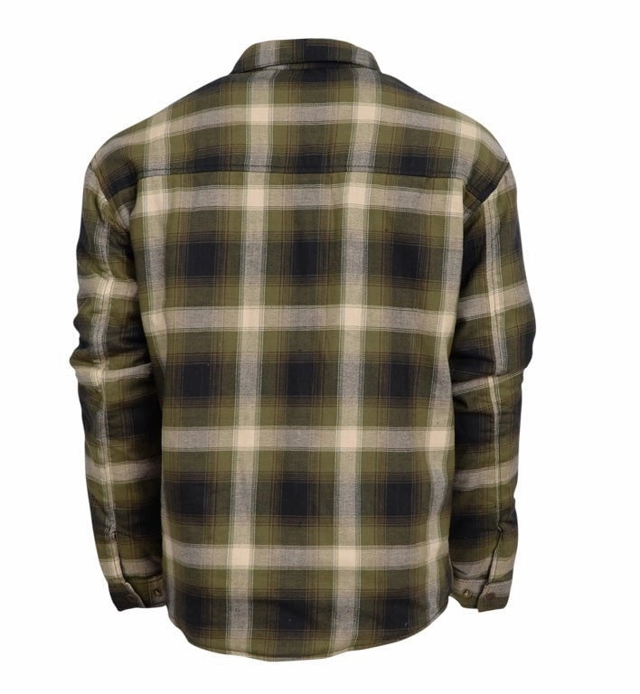 STS Ranchwear Mens Trapper Green/Navy Plaid 100% Polyester L/S Shirt Breathable Material Moisture Management Tech