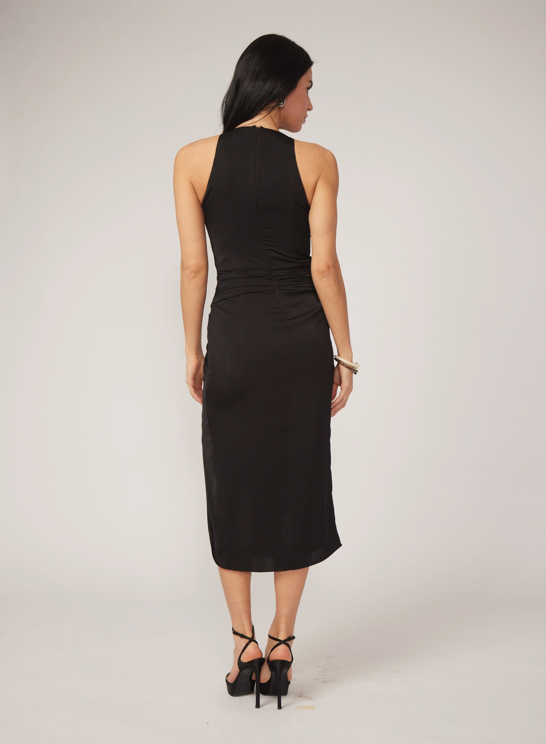 Izzy Dress in Black Silky Shine Smooth Layering