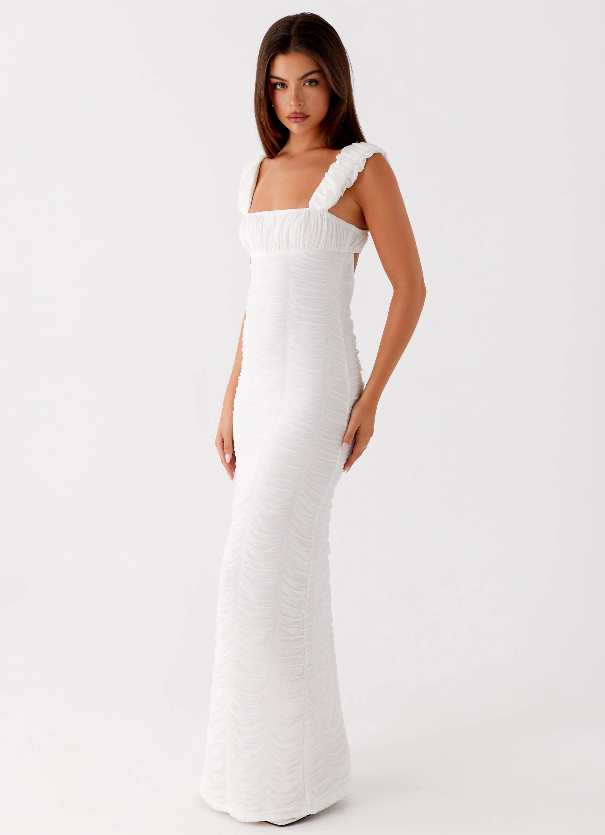 Brunch Glow Timeless Style Senses Midi Dress - White