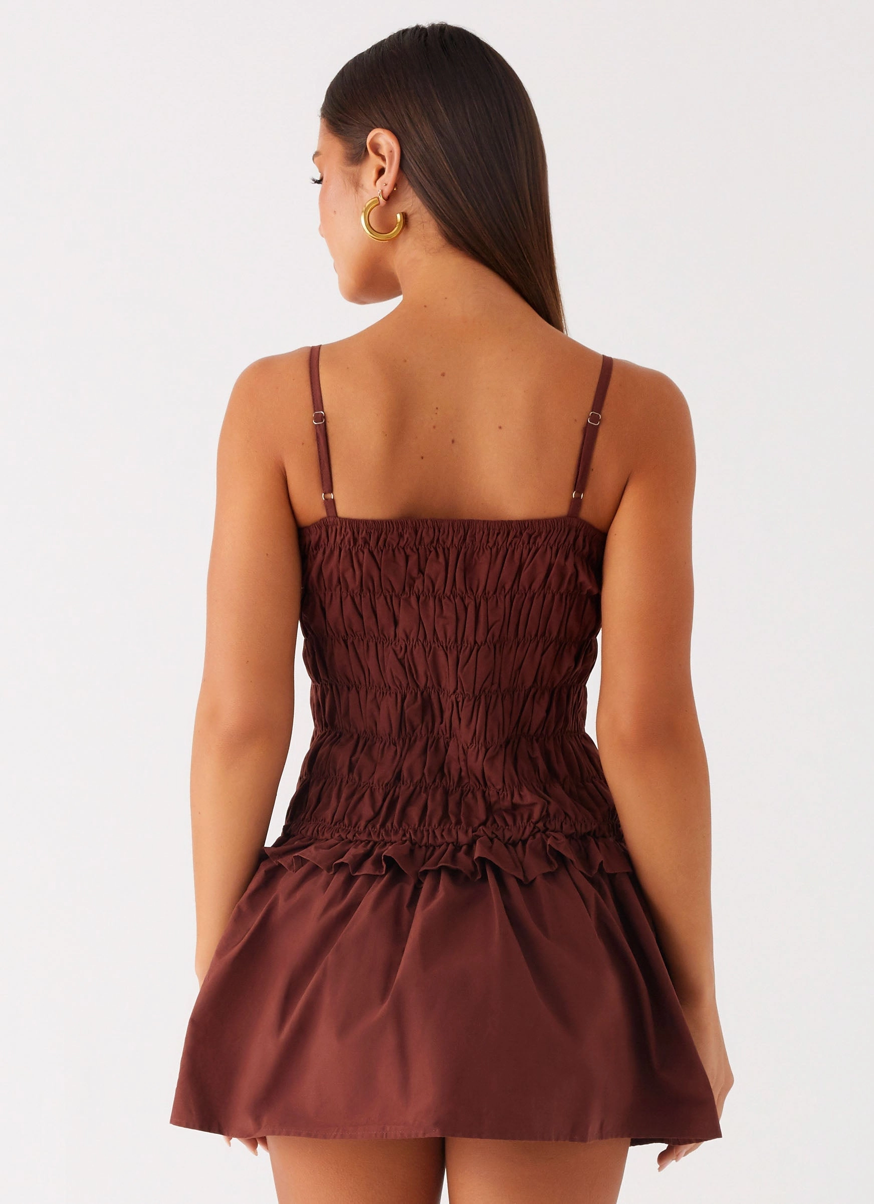 Layered-Look Jaxi Mini Dress - Chocolate