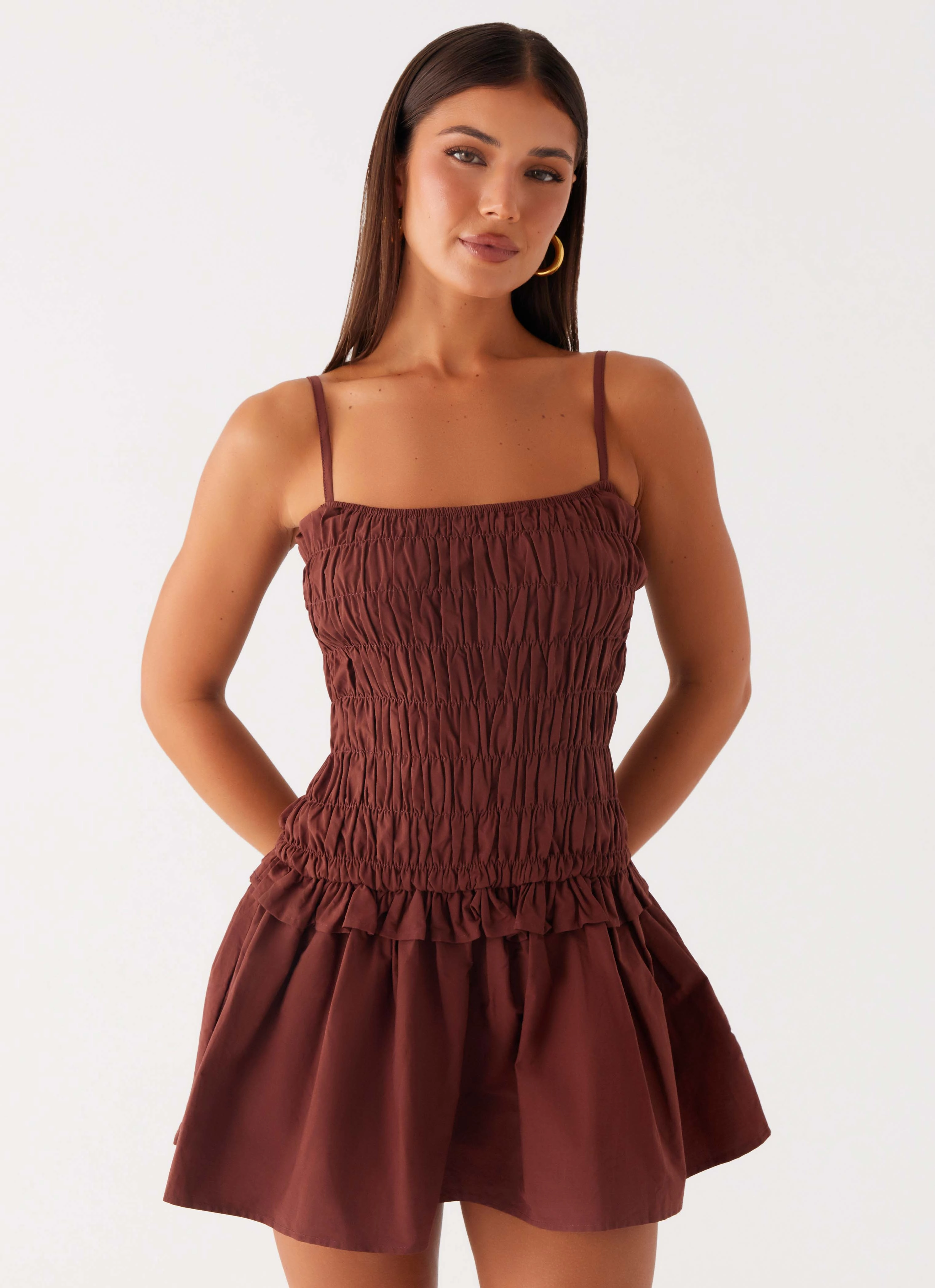 Jaxi Mini Dress - Chocolate Airy Base
