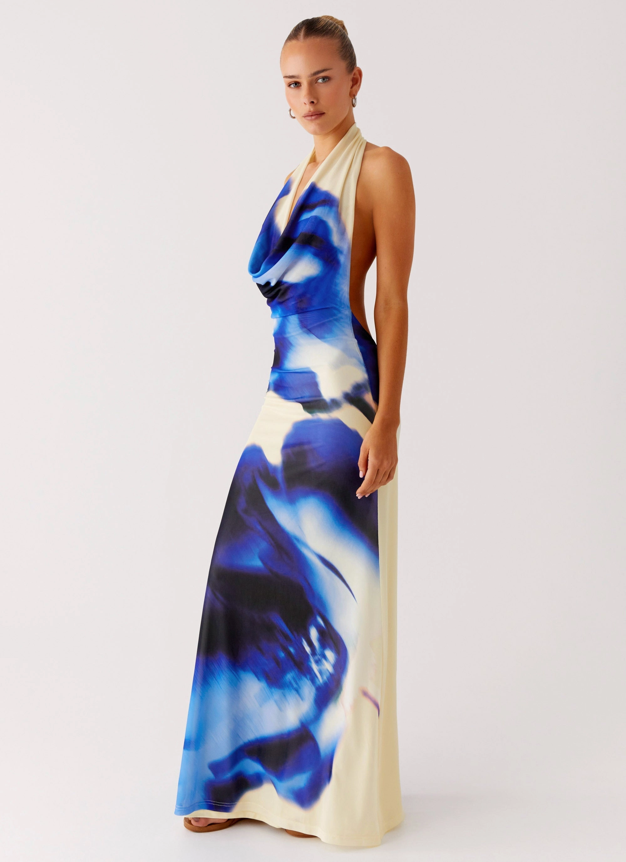 Relaxed Style Only A Feeling Cowl Neck Maxi Dress - Heirloom Floral