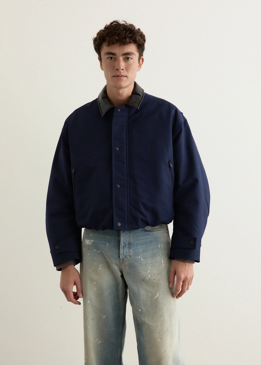 LowProfileStitching Opado Double Cotton Satin Jacket