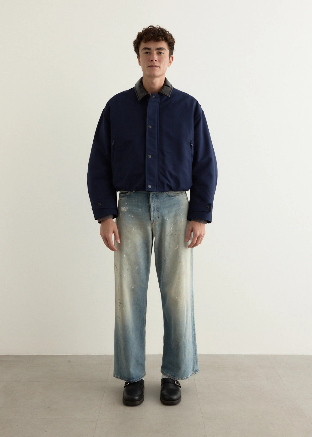 Opado Double Cotton Satin Jacket Magnetic Closures Reflective Zippers