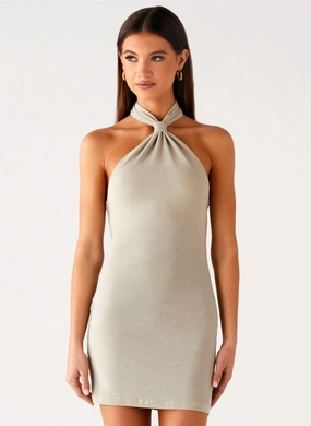 Opal Dream Mini Dress - Ivory Modern Texture