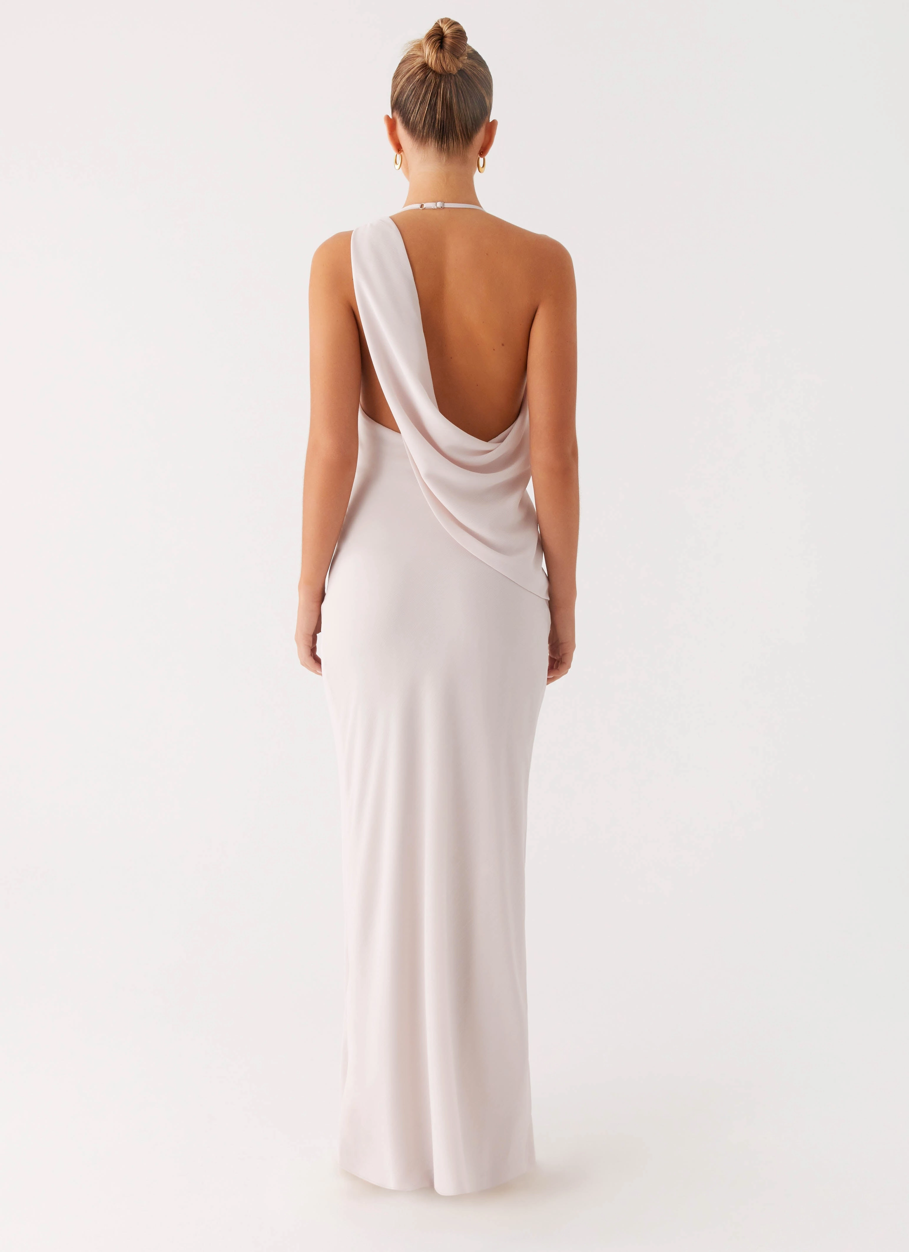 Pose Sweet Straight-Cut Opal Glow Maxi Dress - Off White