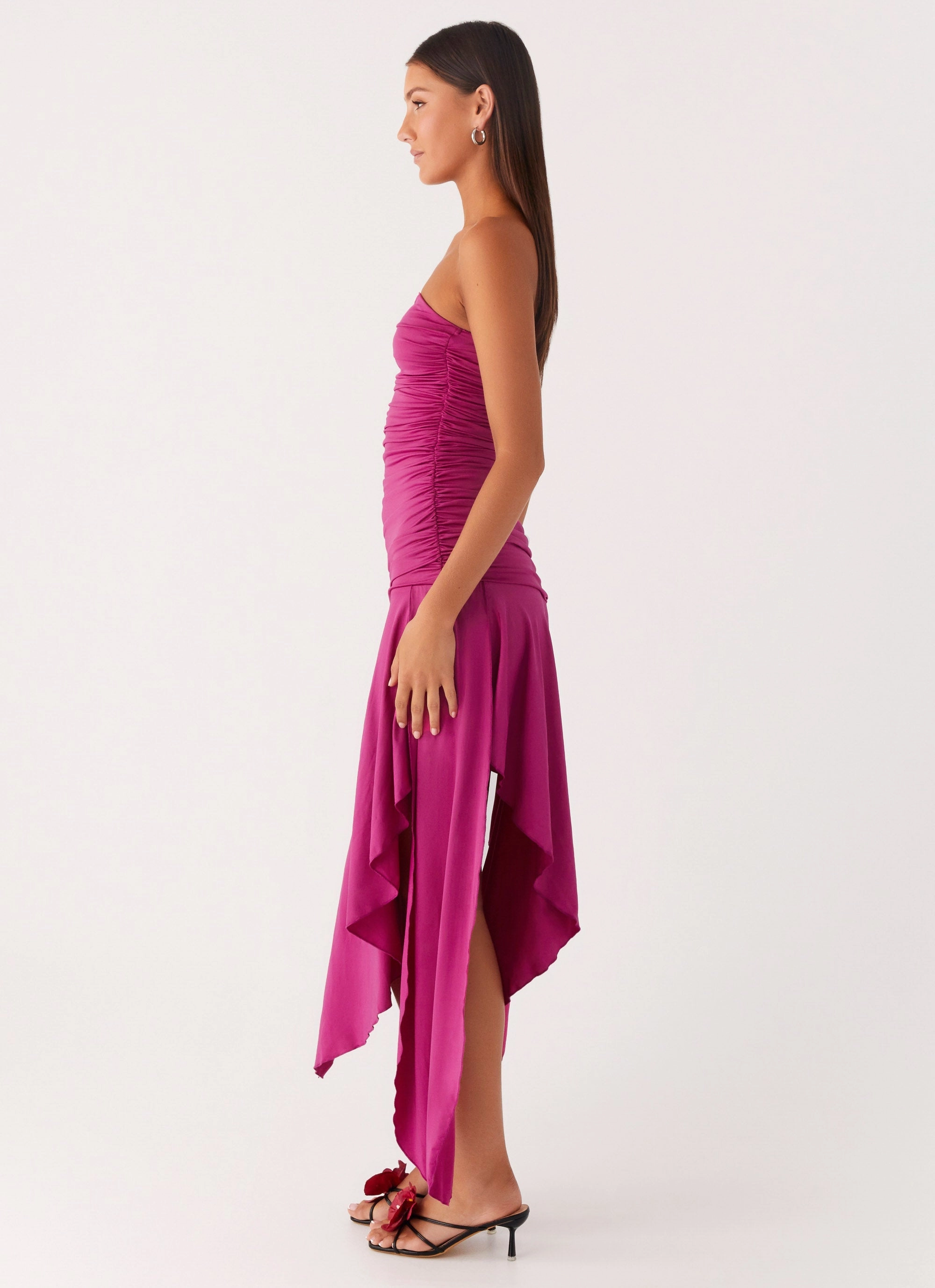 Sleek Flex Ora Strapless Maxi Dress - Fuchsia