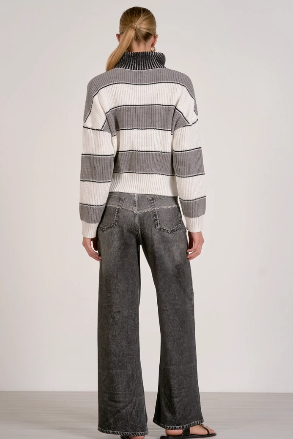 Heathered Varsity Pullover Sweater fuzzy texture