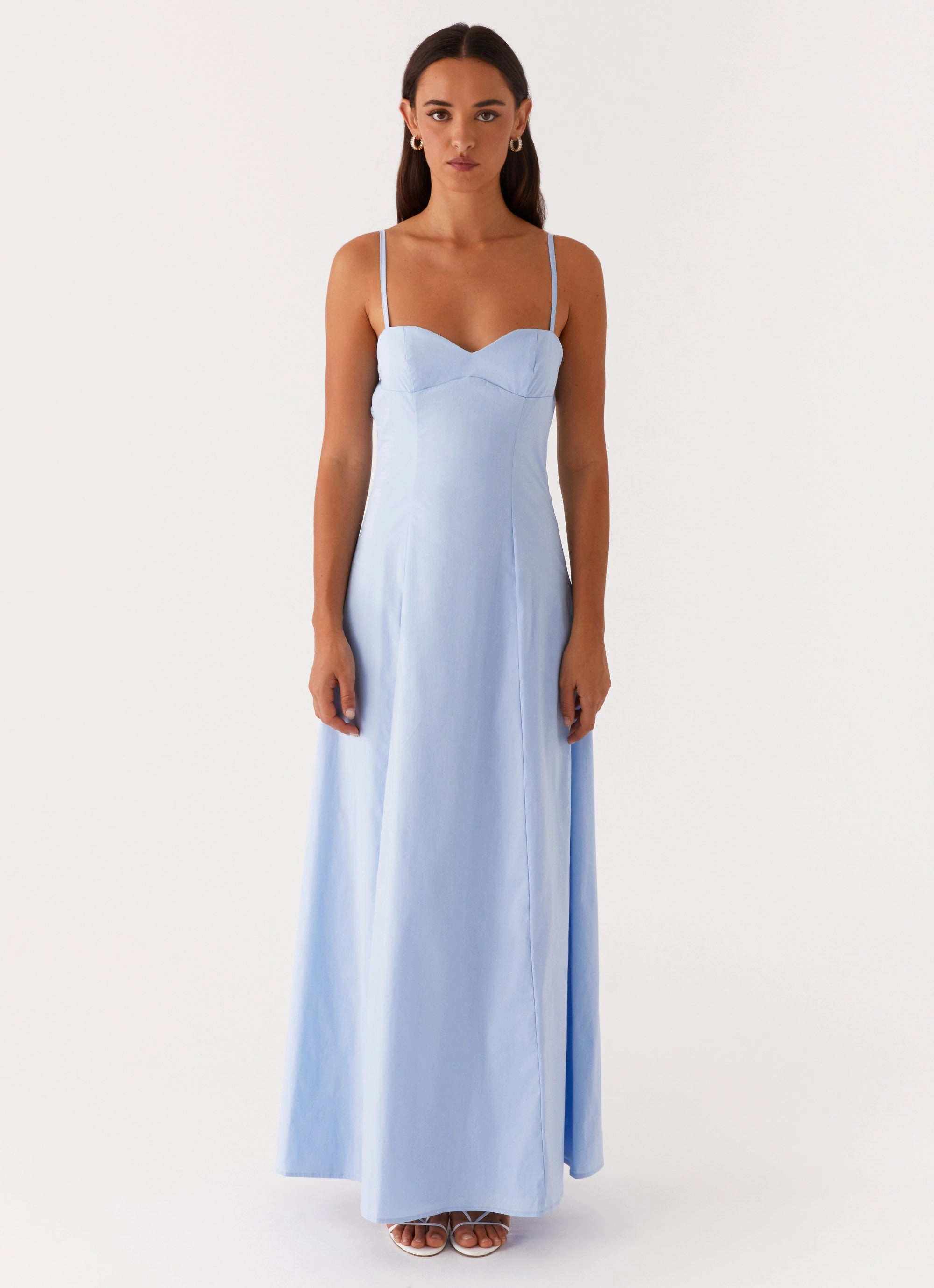 Curve Friendly relaxed elegance Clear As Day Maxi Dress - Blue