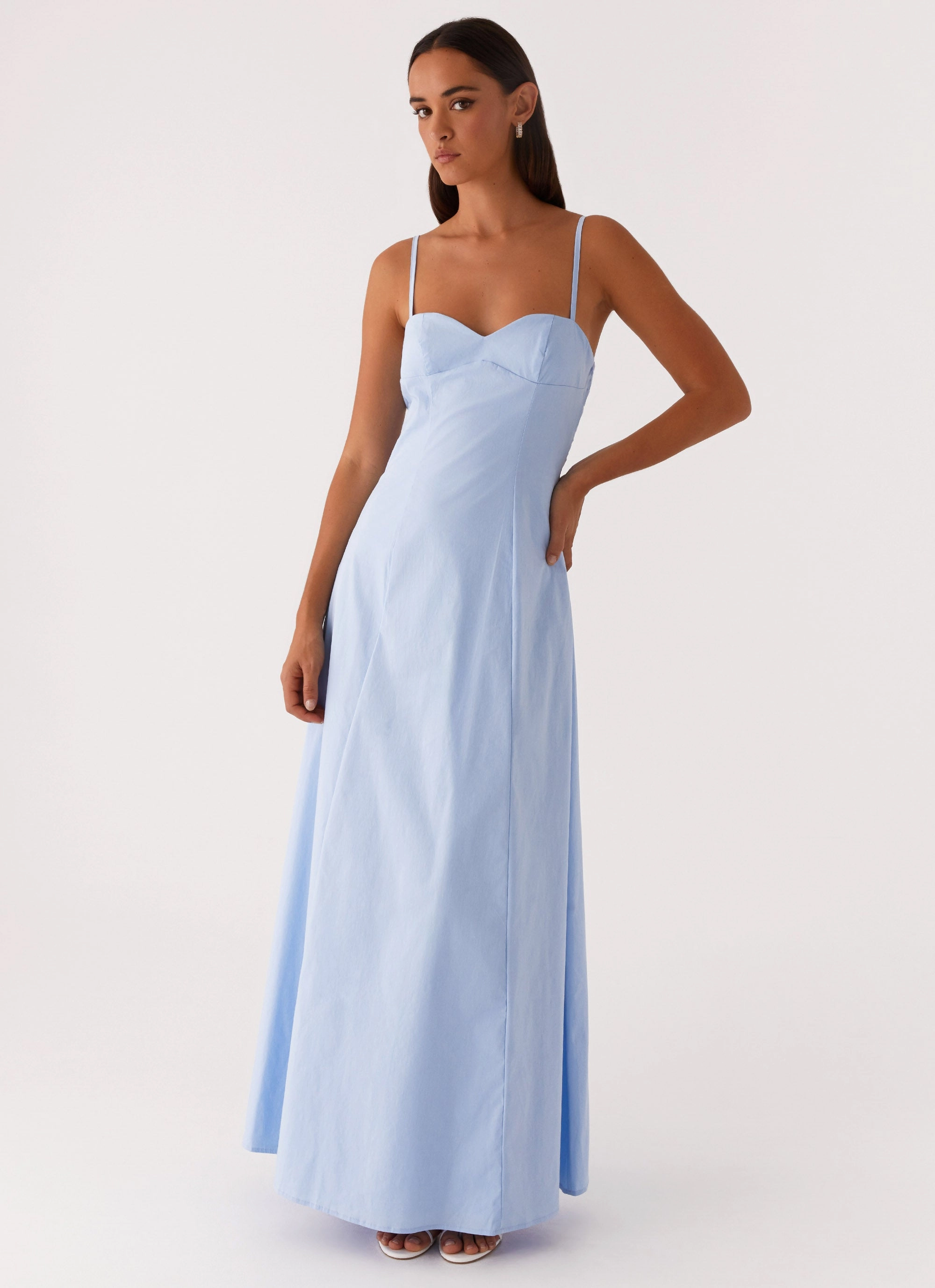 Clear As Day Maxi Dress - Blue Floral-Pattern Urban Ready
