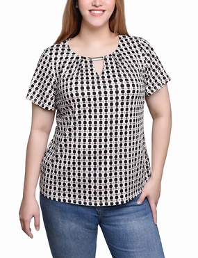 Short Sleeve Top With Hardware EcoFriendly Textile
