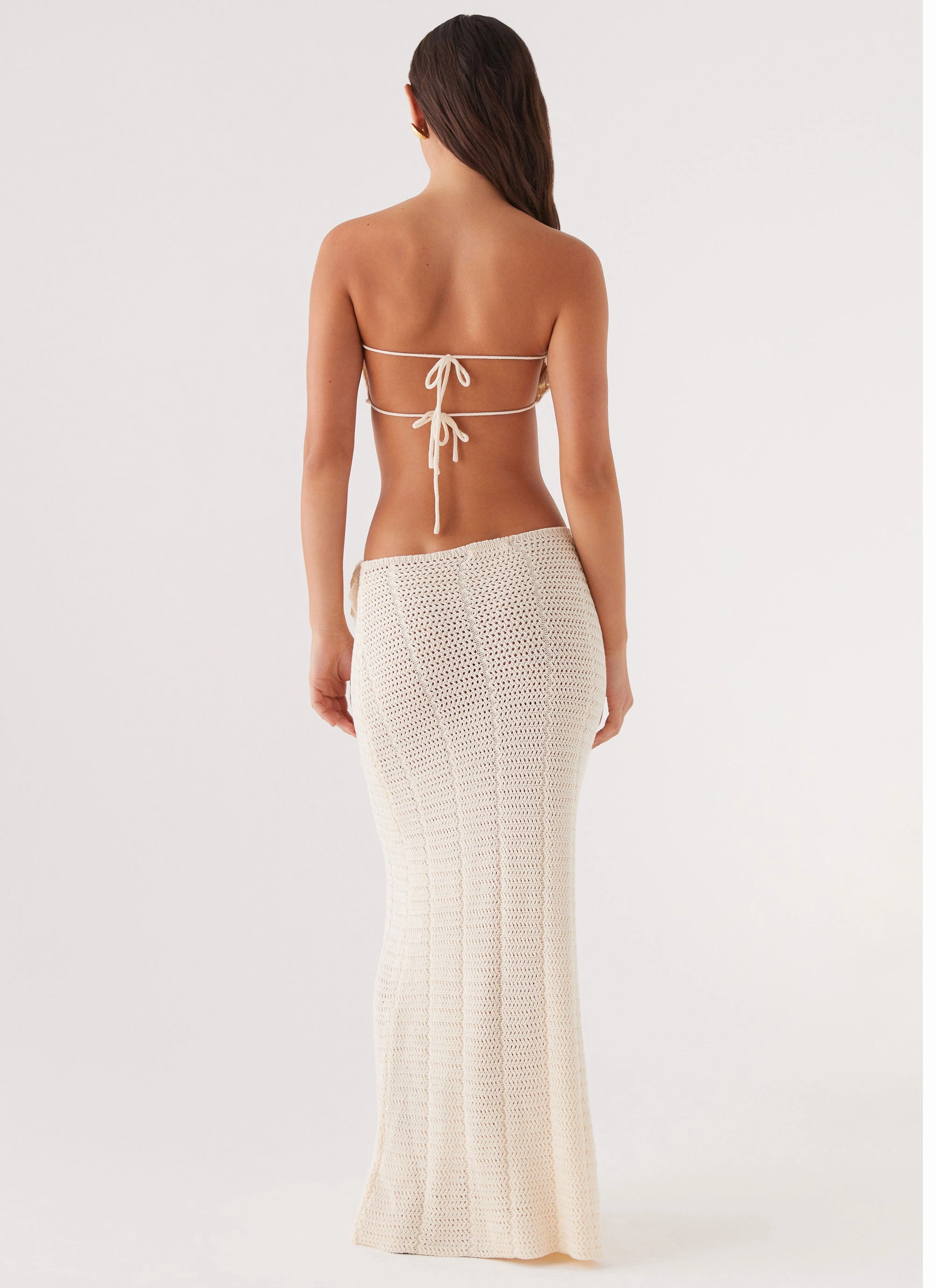 BondedShoulderTaping Kelcie Rose Crochet Maxi Skirt - Ivory