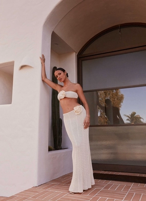 Kelcie Rose Crochet Maxi Skirt - Ivory MultiFunctionalDesign UltraFineMesh