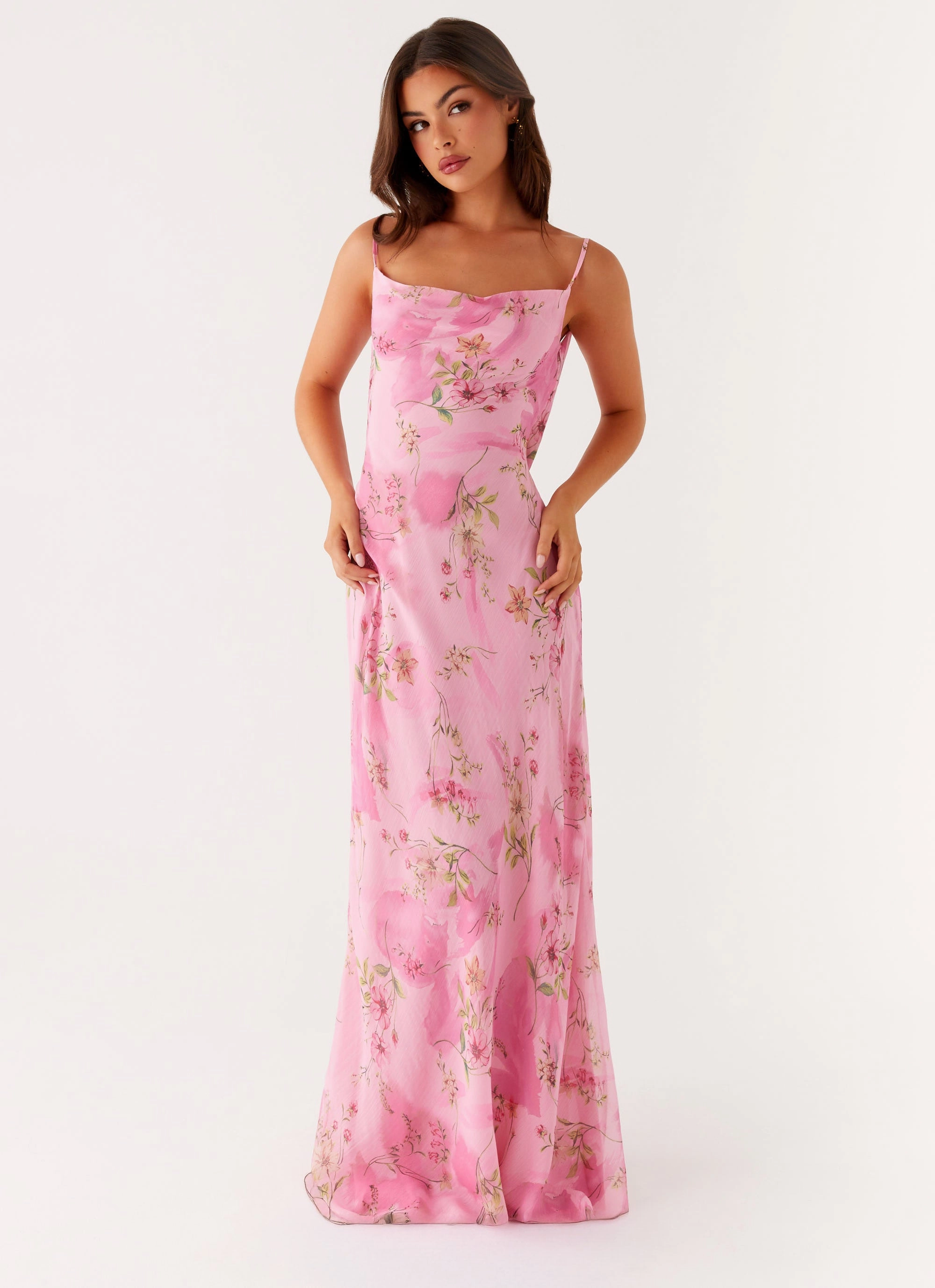 Orlando Maxi Dress - Pink Floral Print Oversized-Fit