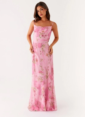 Orlando Maxi Dress - Pink Floral Print Oversized-Fit