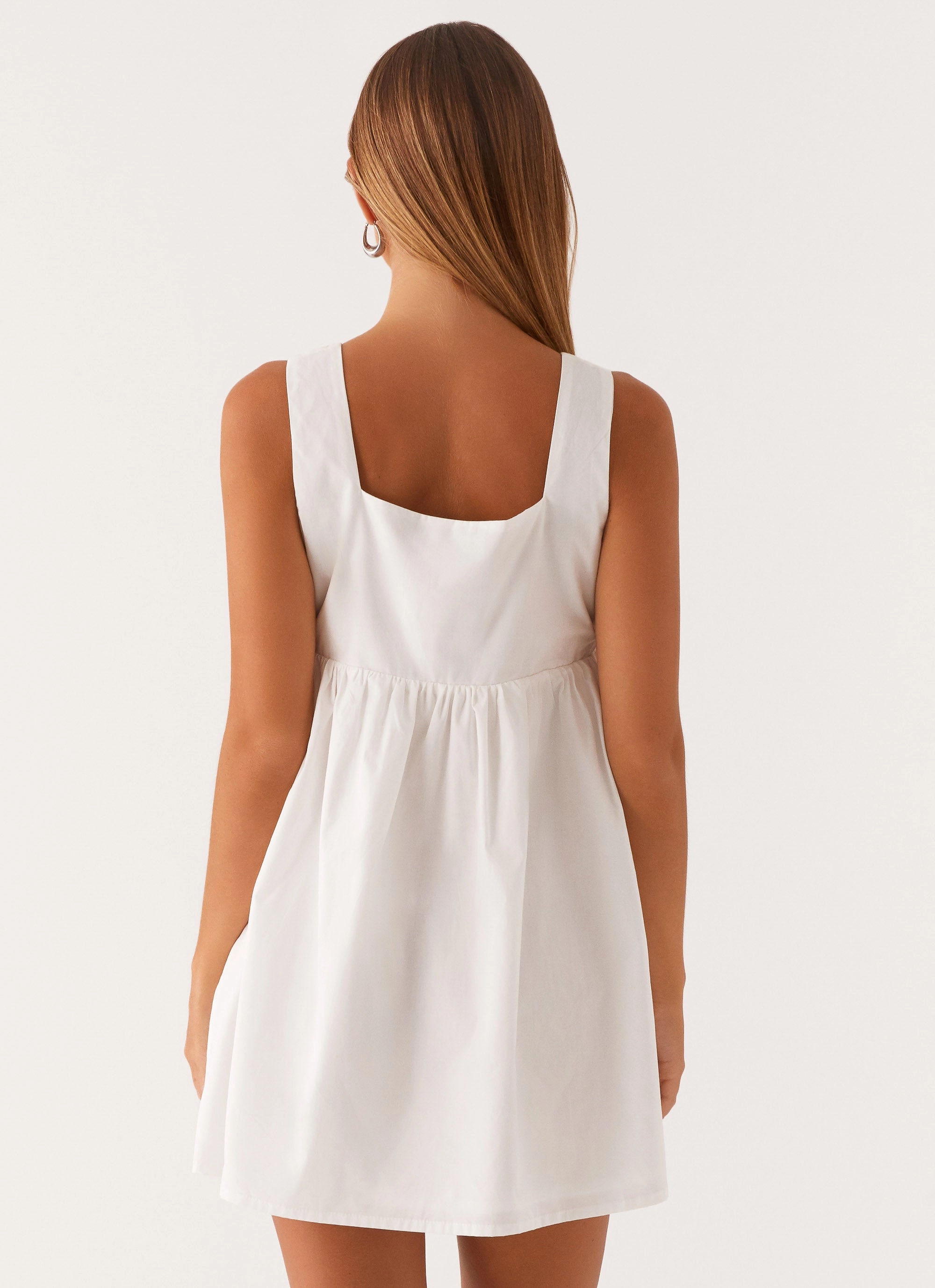 Ottoline Babydoll Mini Dress - White Sister Glow