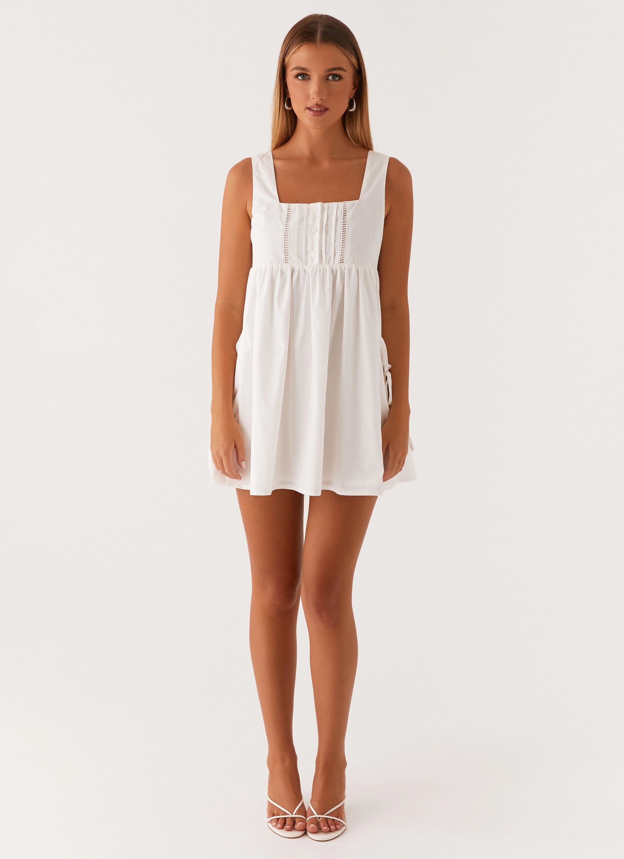 Ottoline Babydoll Mini Dress - White Soft Harmony