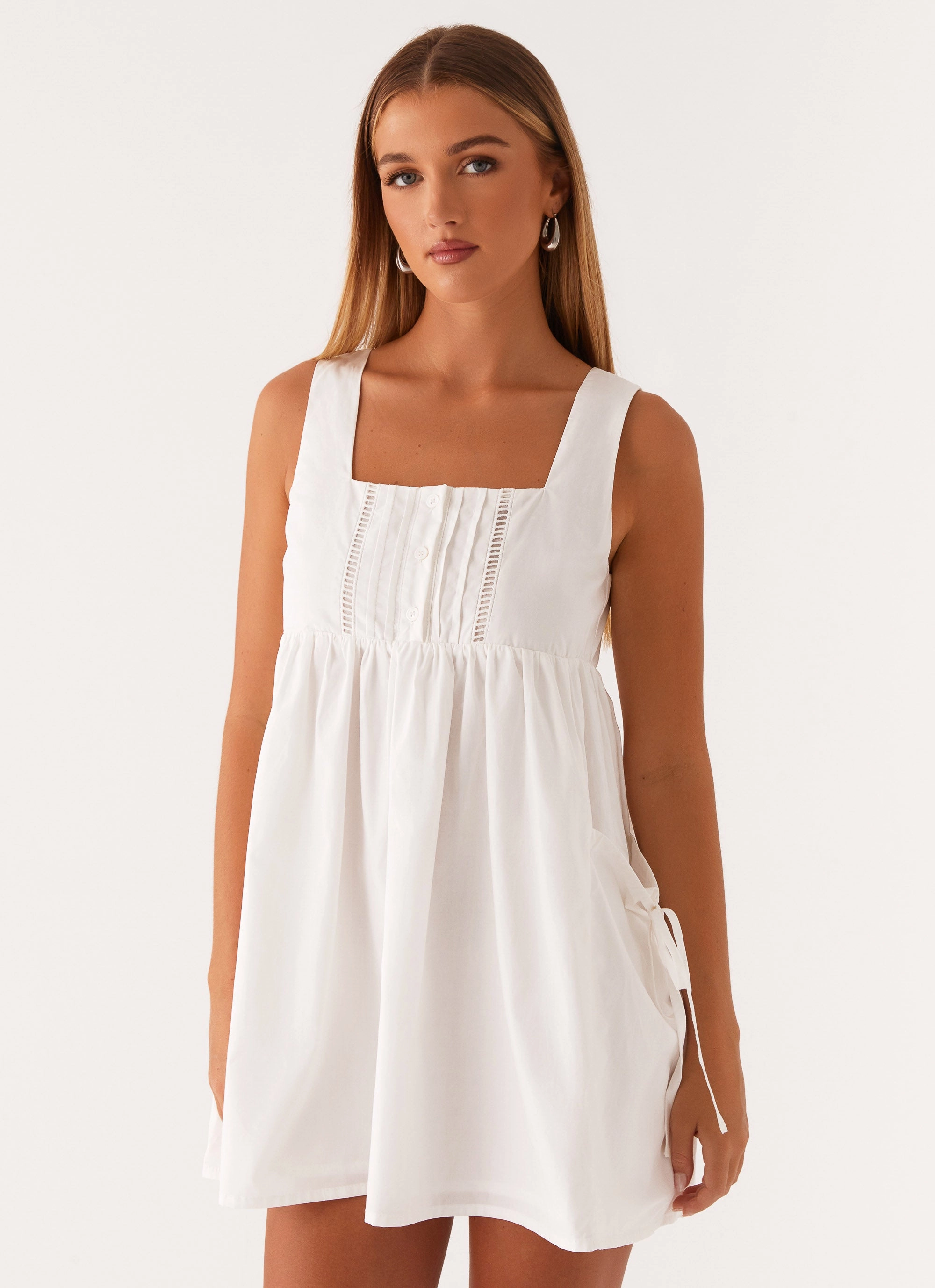 Smart Pairing Ottoline Babydoll Mini Dress - White