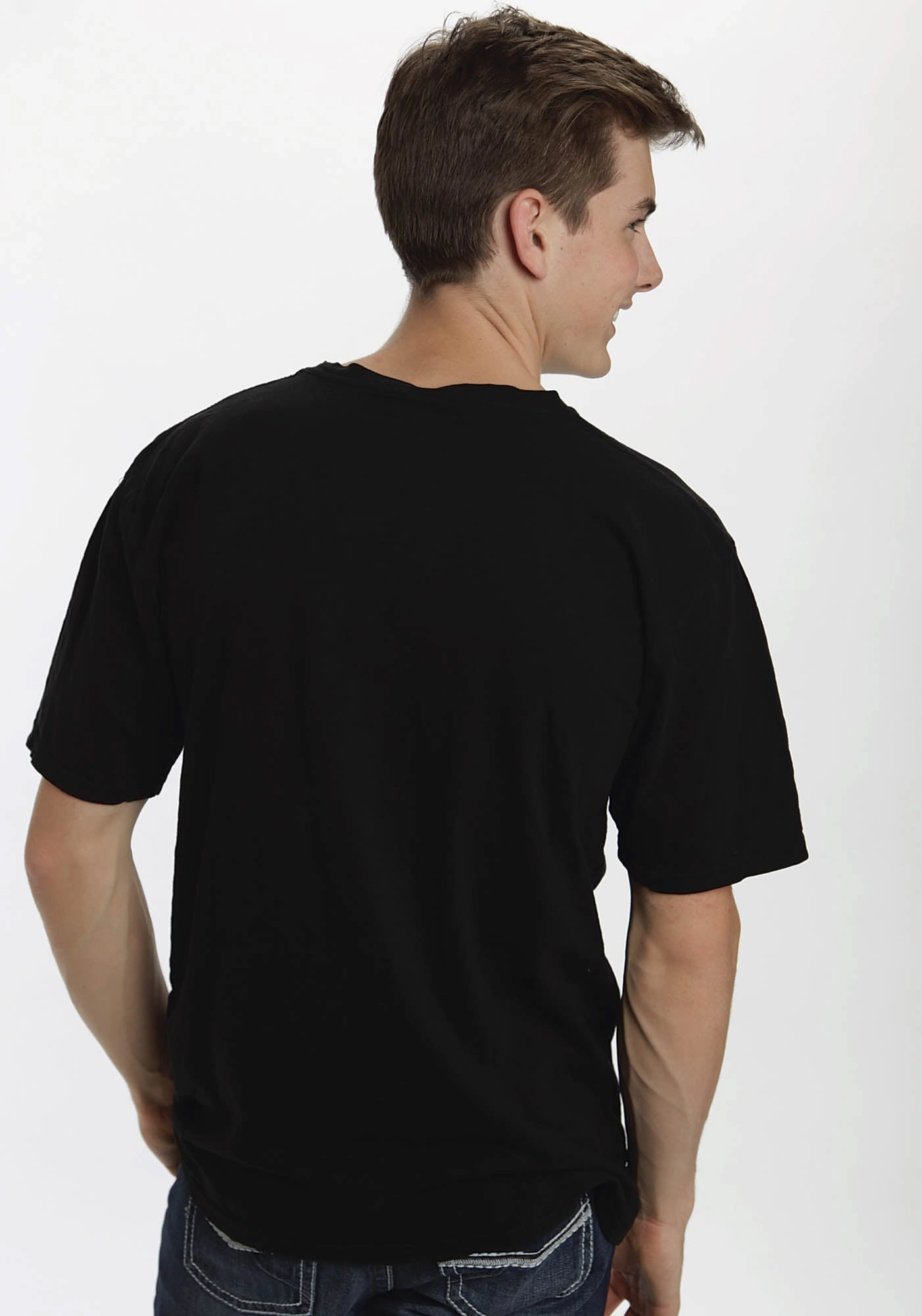 Soft Touch Fabric Ouray Unisex Black 100% Cotton Plain S/S T-Shirt