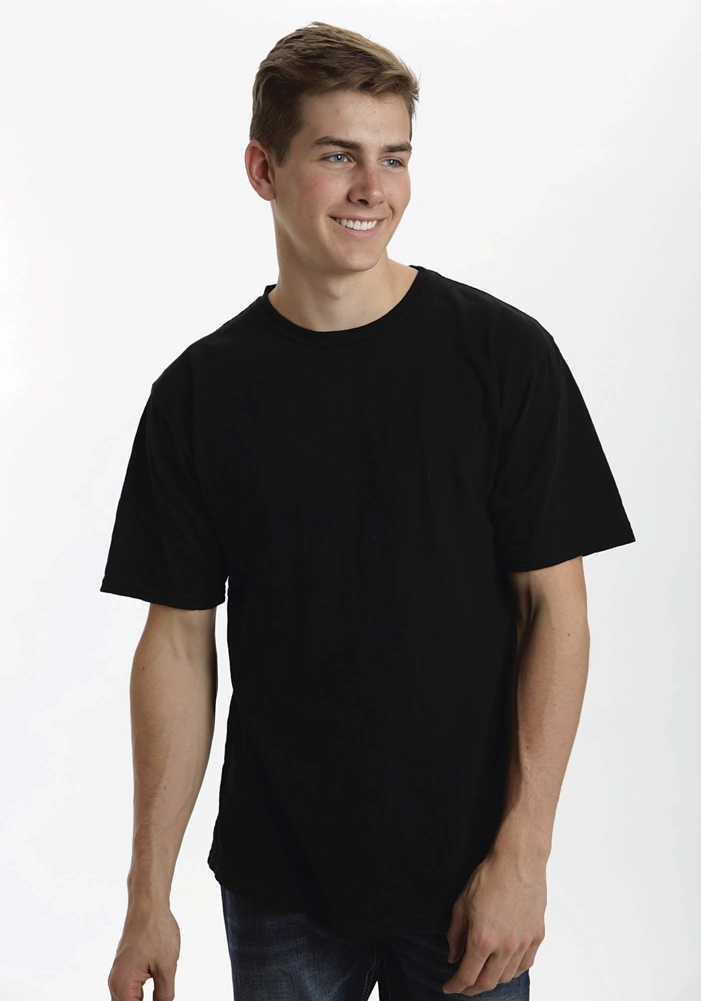 Advanced Moisture Management Ouray Unisex Black 100% Cotton Plain S/S T-Shirt